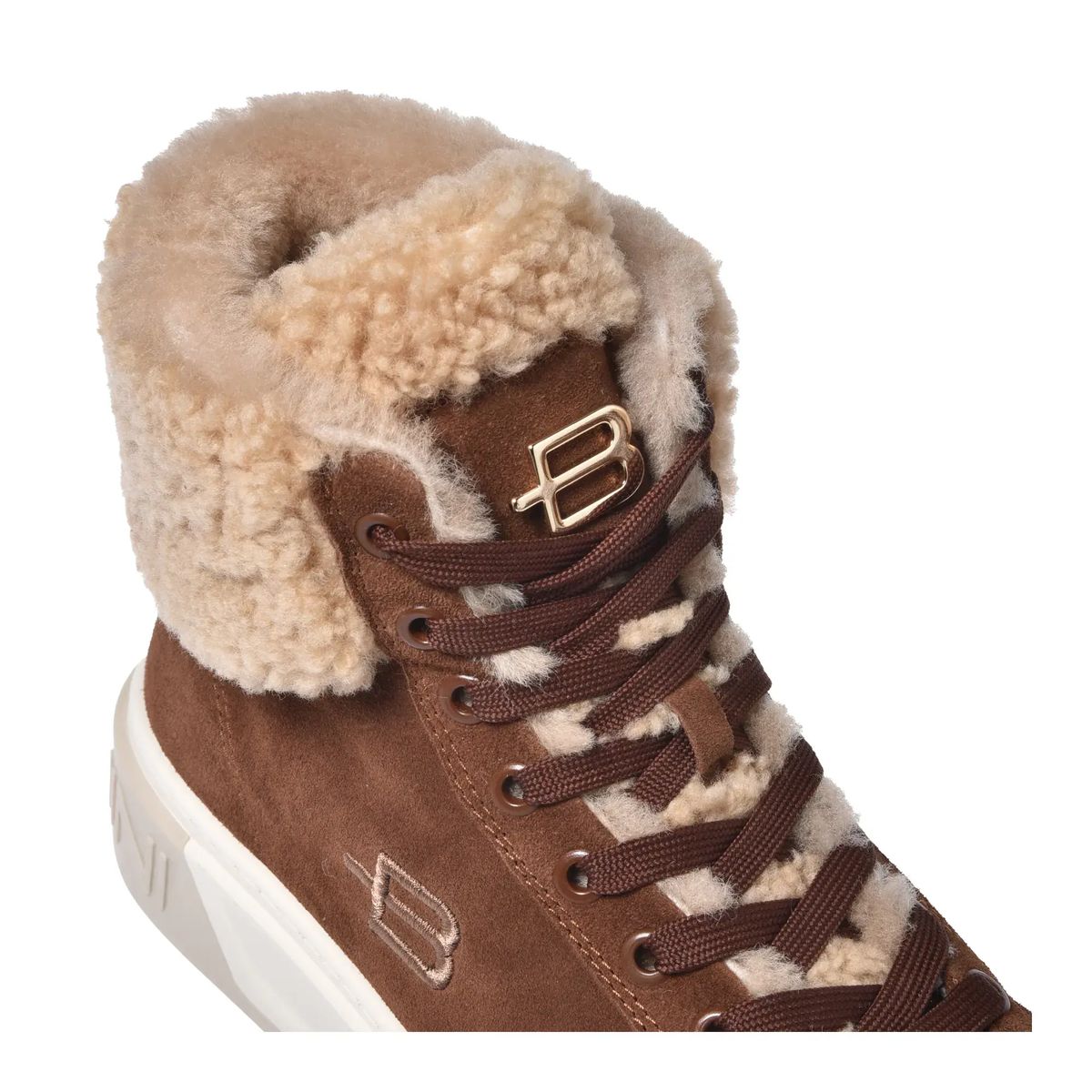 High-Top-Sneaker aus Wildleder mit Shearling