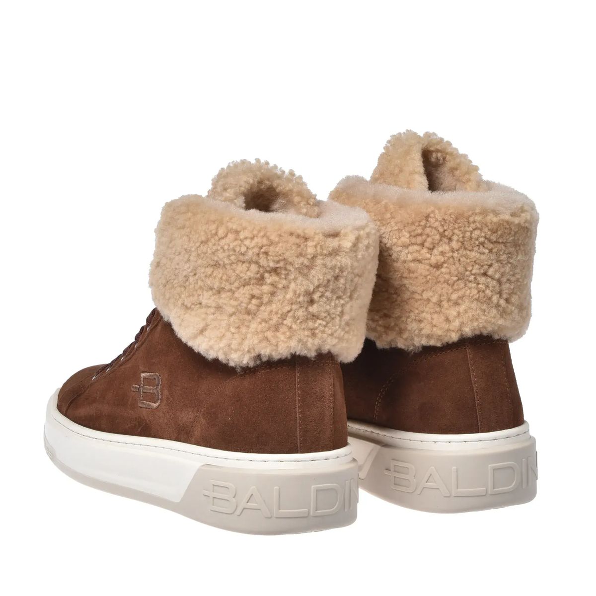 High-Top-Sneaker aus Wildleder mit Shearling