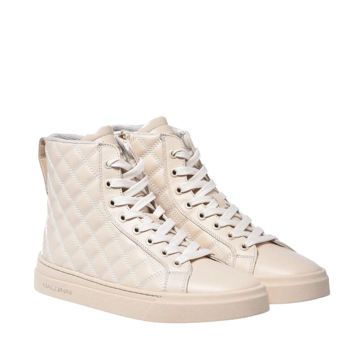 Gesteppte Leder High-Top Sneaker