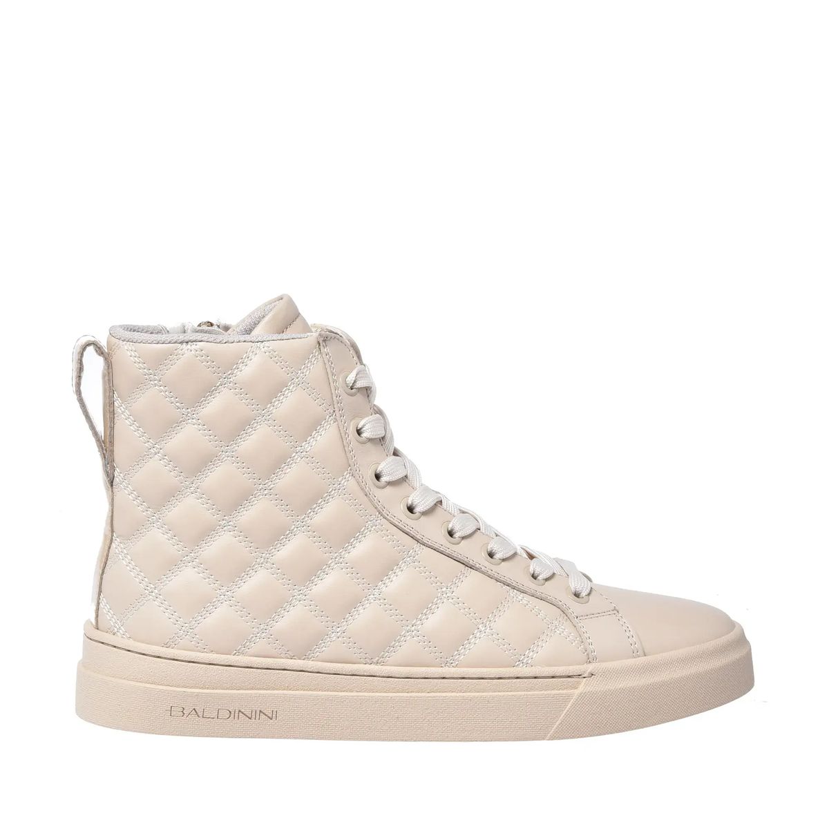 Gesteppte Leder High-Top Sneaker