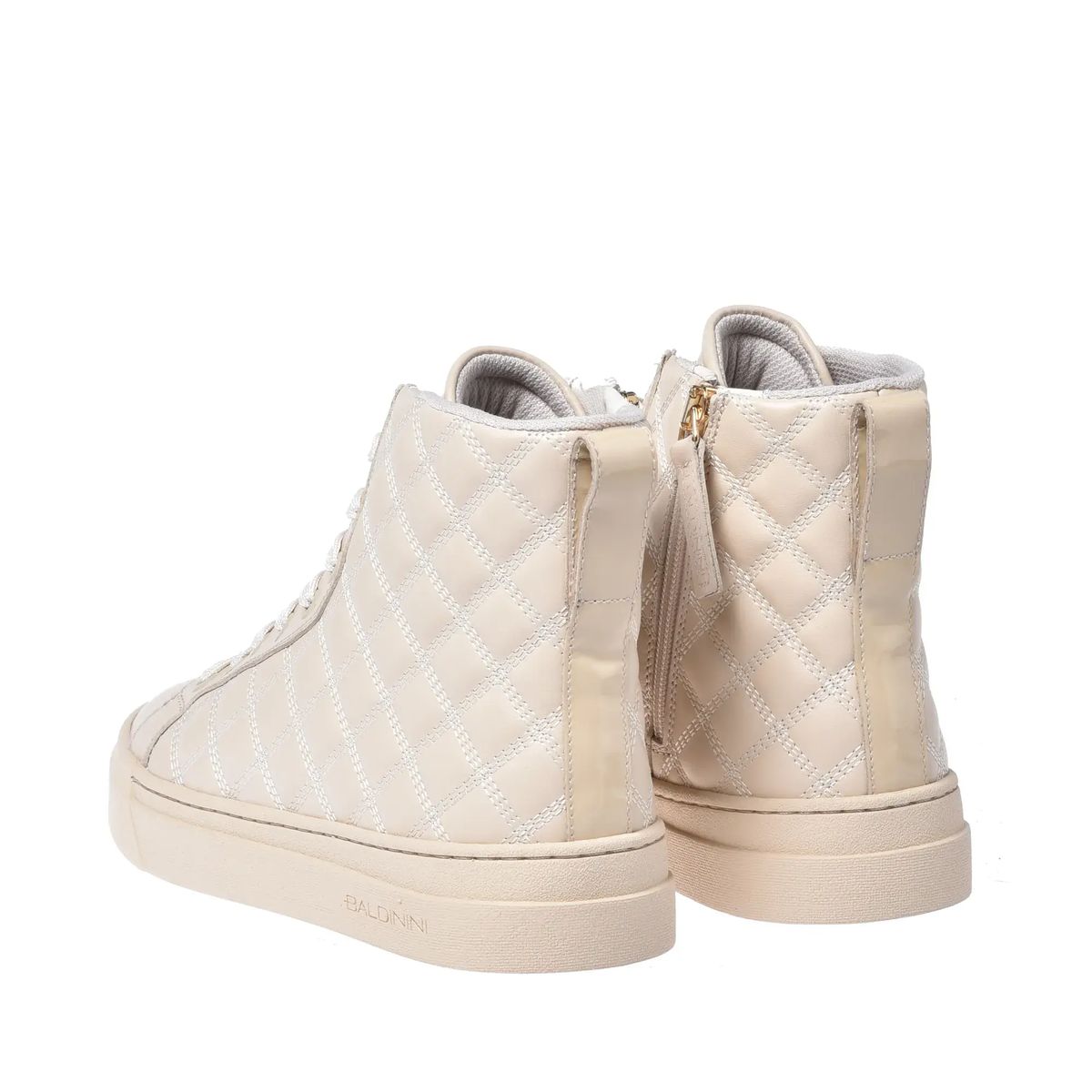 Gesteppte Leder High-Top Sneaker