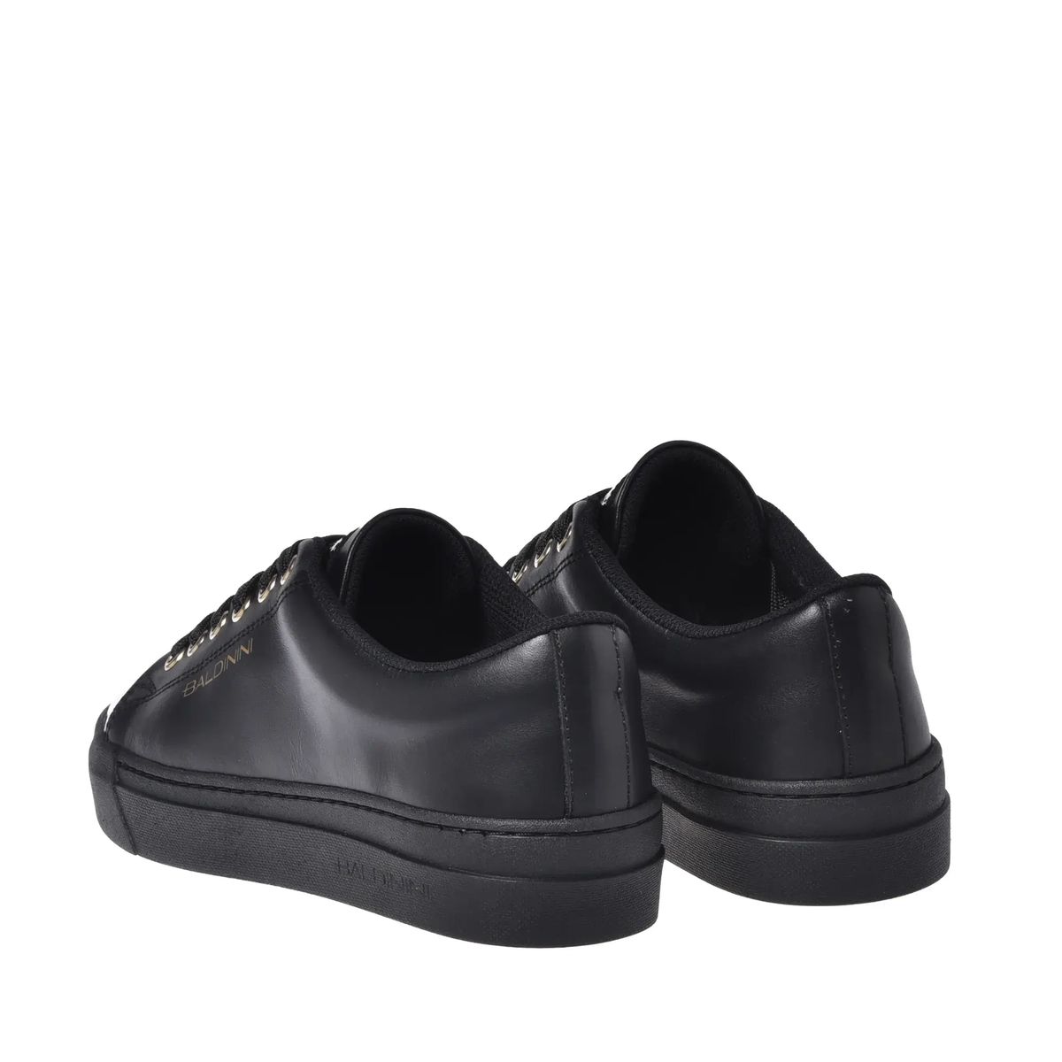 Schwarze Leder-Sneakers