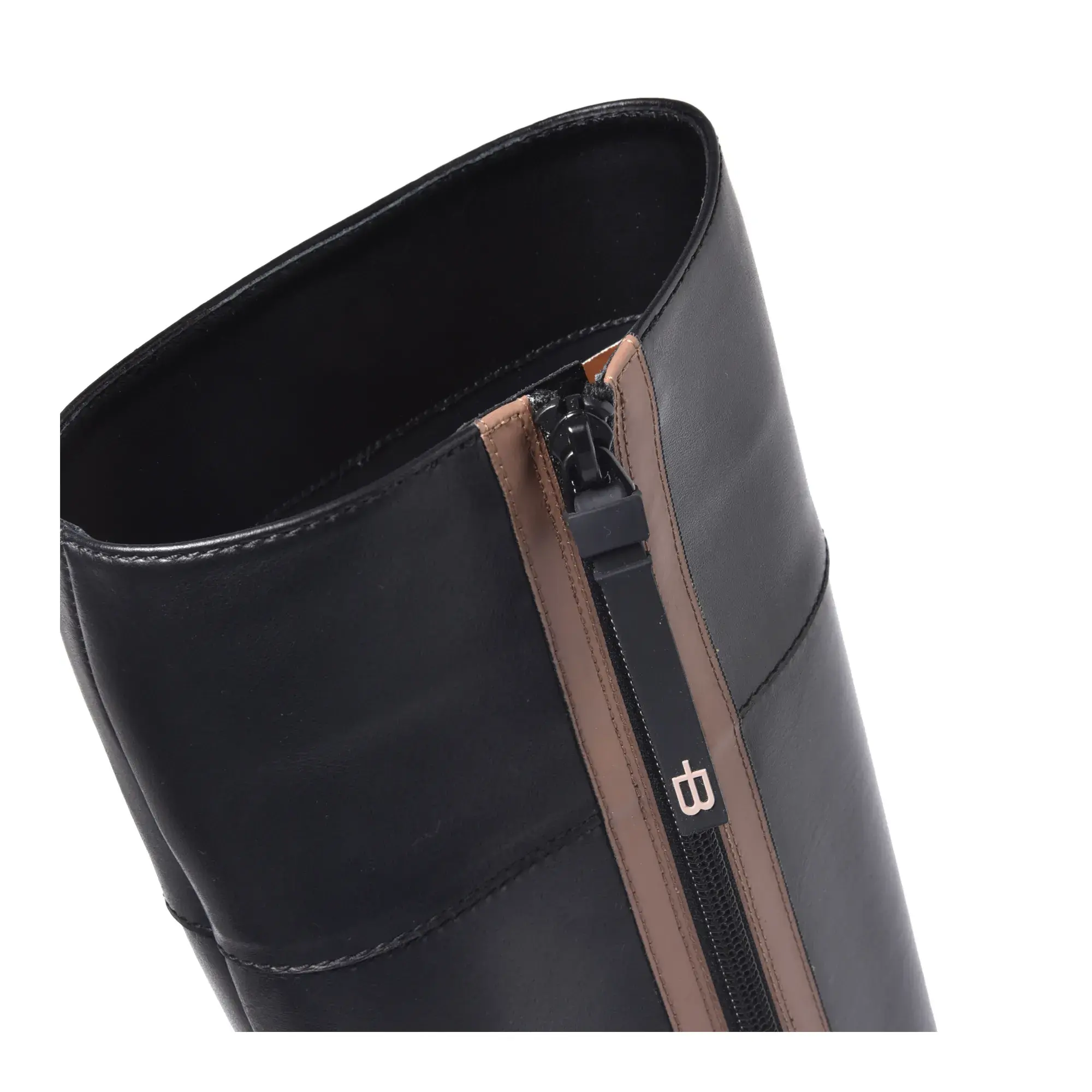 Schwarze Kniehohe Reitstiefel aus Leder