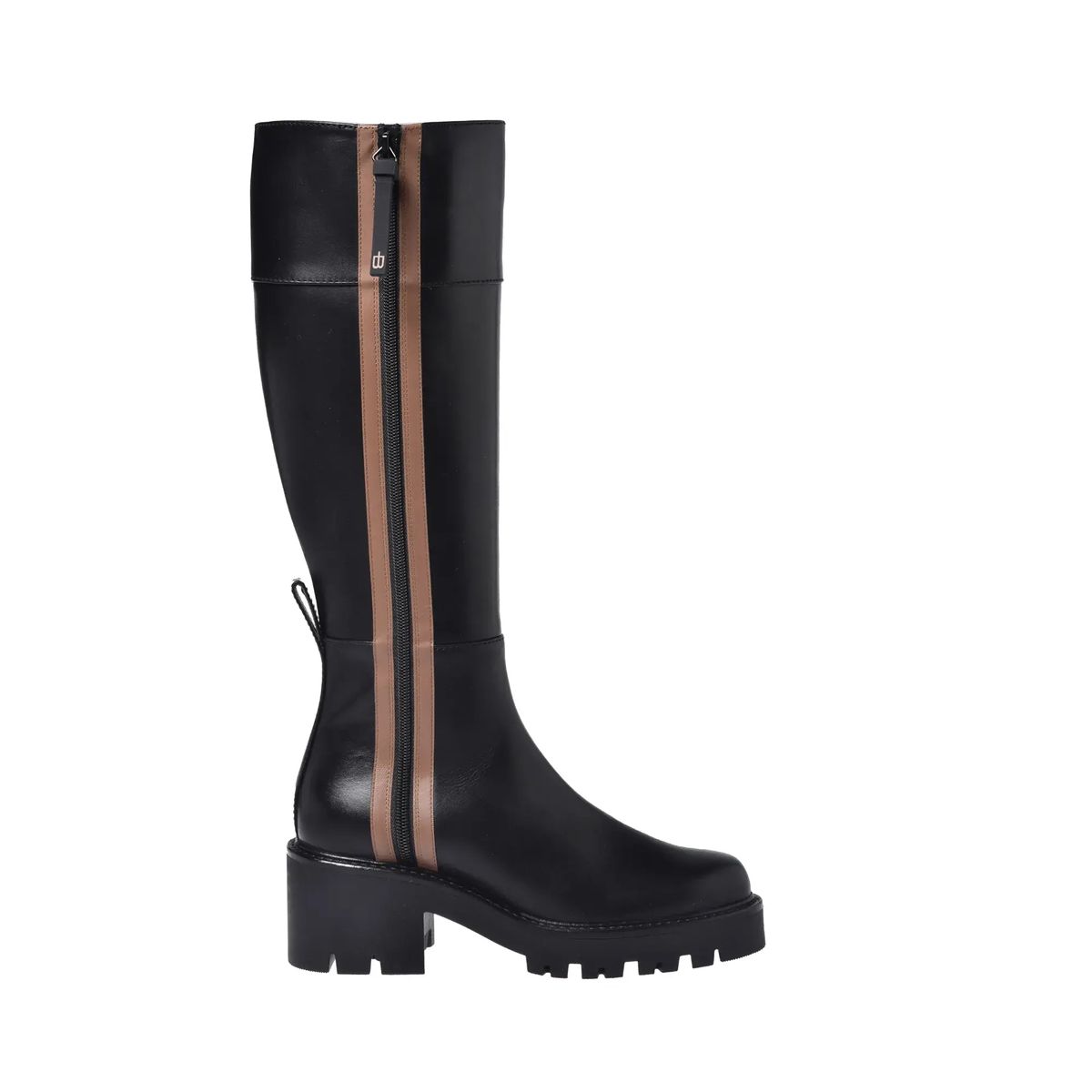 Lederstiefel mit Kniehohem Plateau