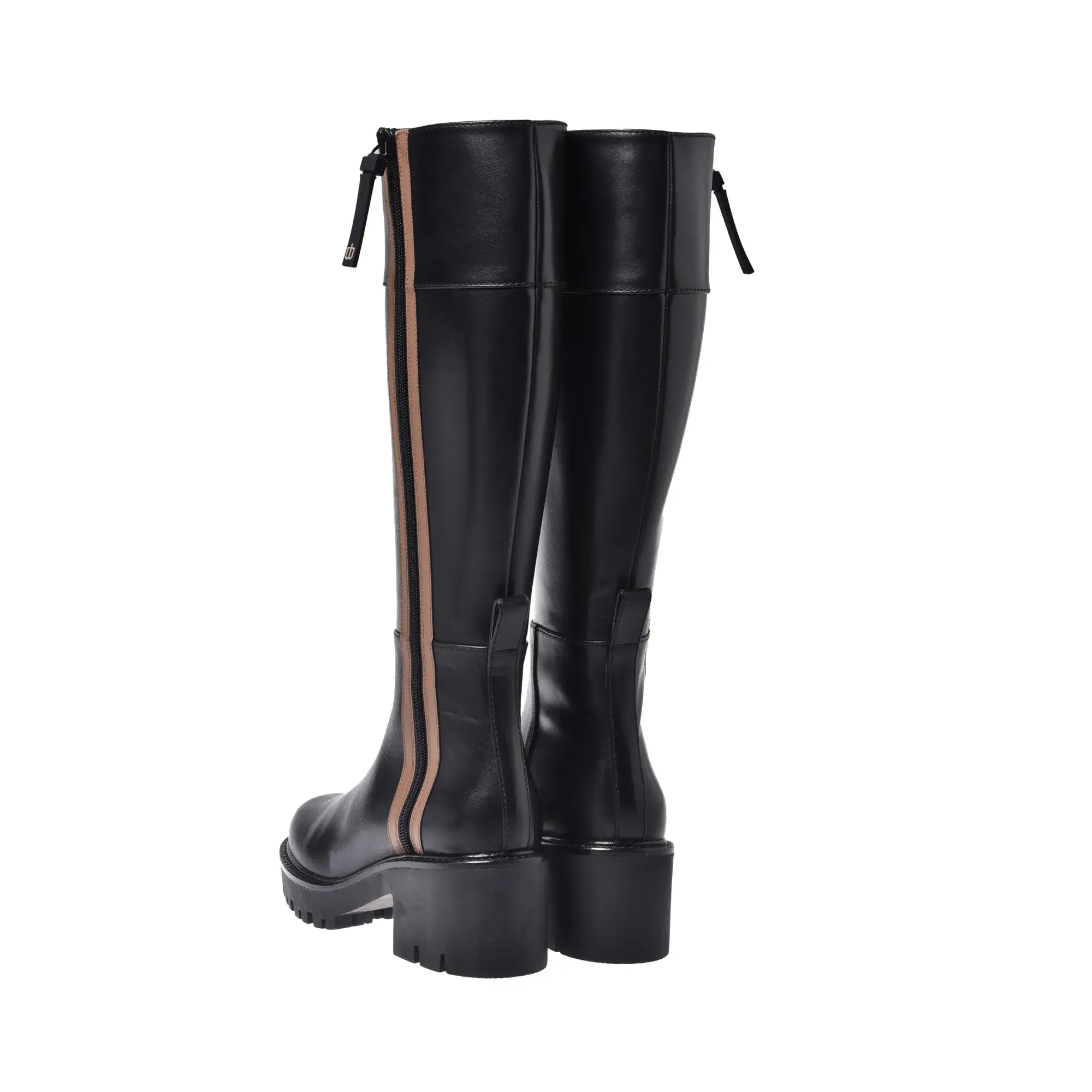 Lederstiefel mit Kniehohem Plateau