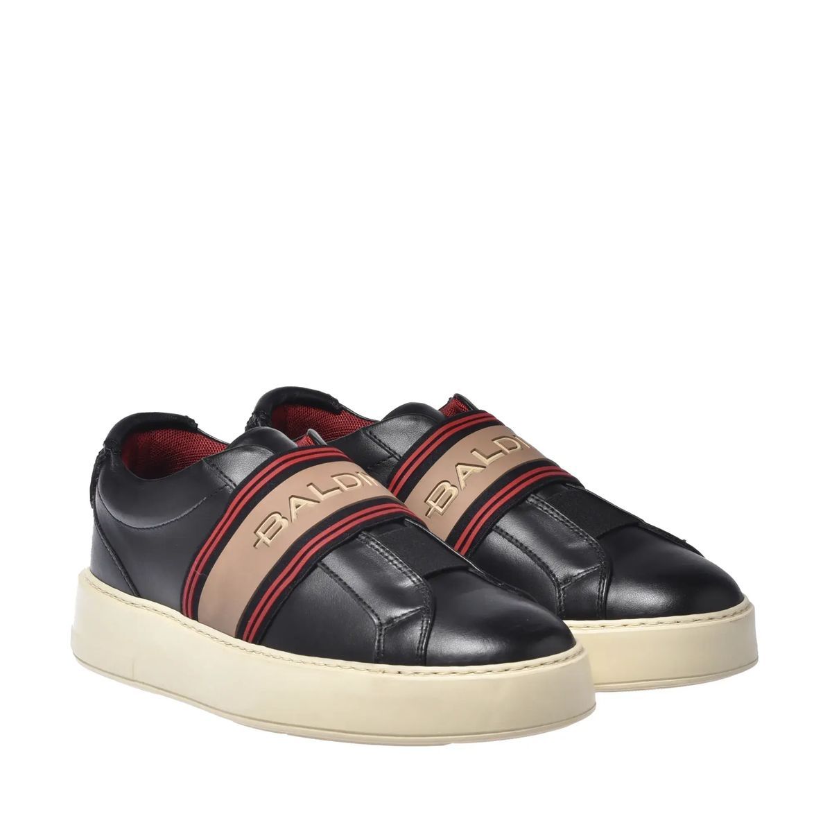 Leder-Slipper Plateau-Sneakers