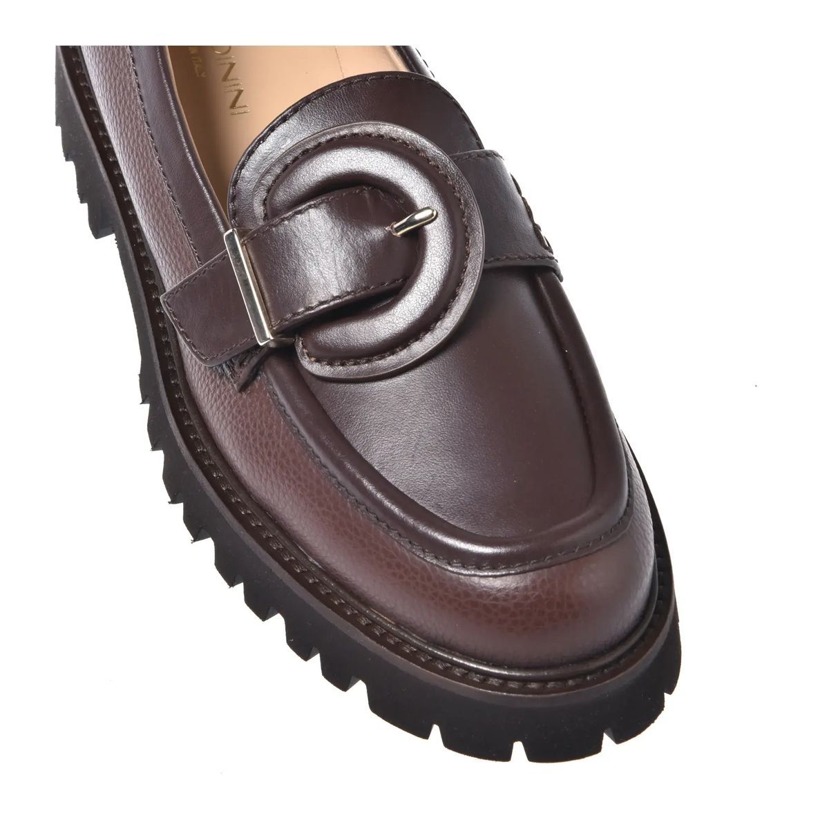 Brauner Leder Loafer mit Profilsohle