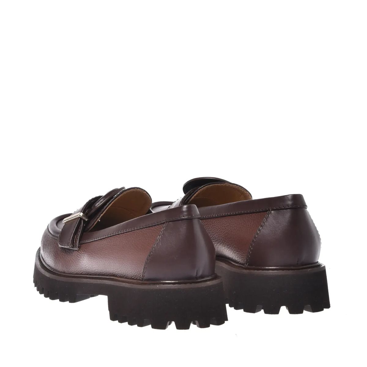Brauner Leder Loafer mit Profilsohle