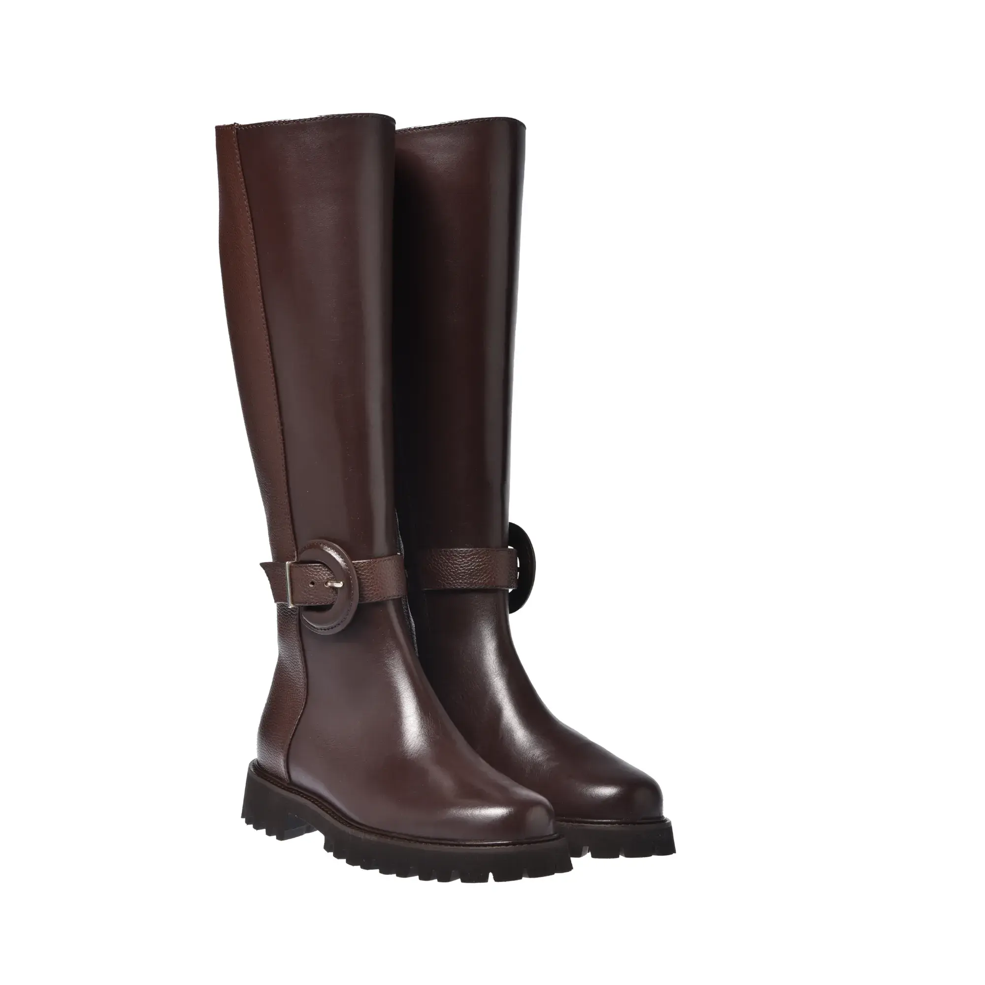 Braune Leder Kniehohe Reitstiefel