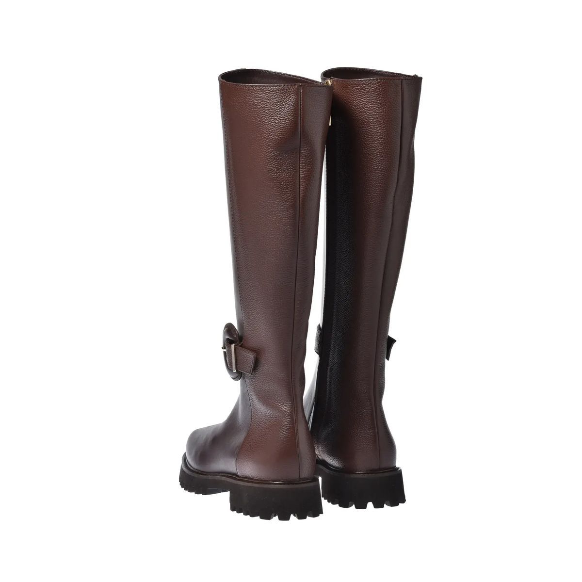 Braune Leder Kniehohe Reitstiefel