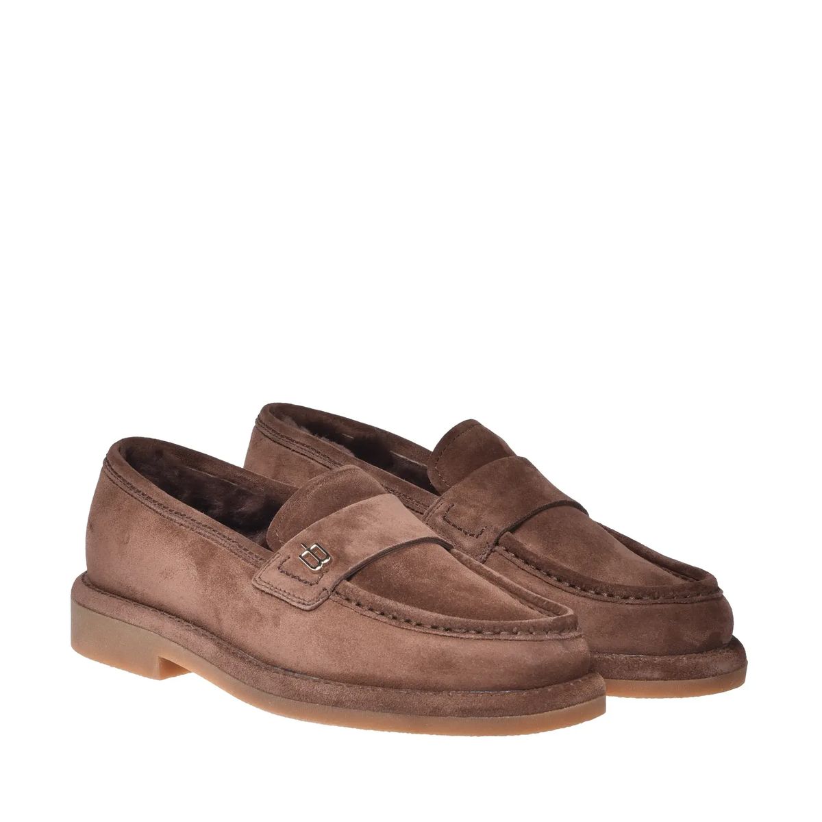 Wildlederloafer mit Metalldetail