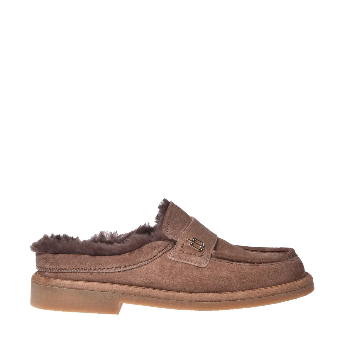Slipper Loafer aus Wildleder mit Shearling-Futter