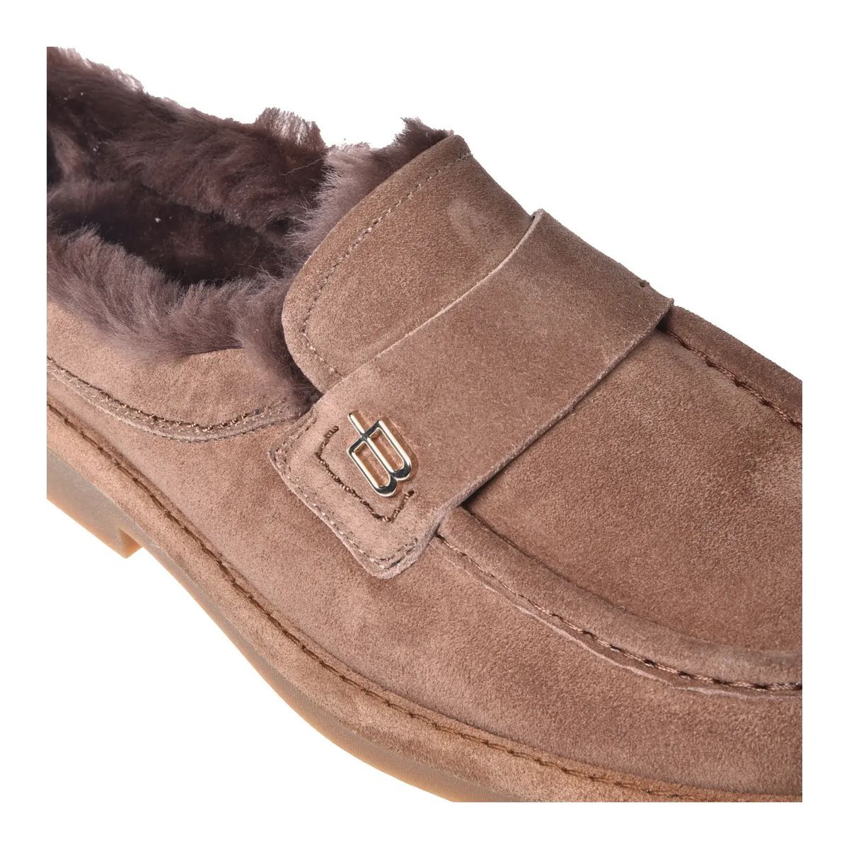 Slipper Loafer aus Wildleder mit Shearling-Futter