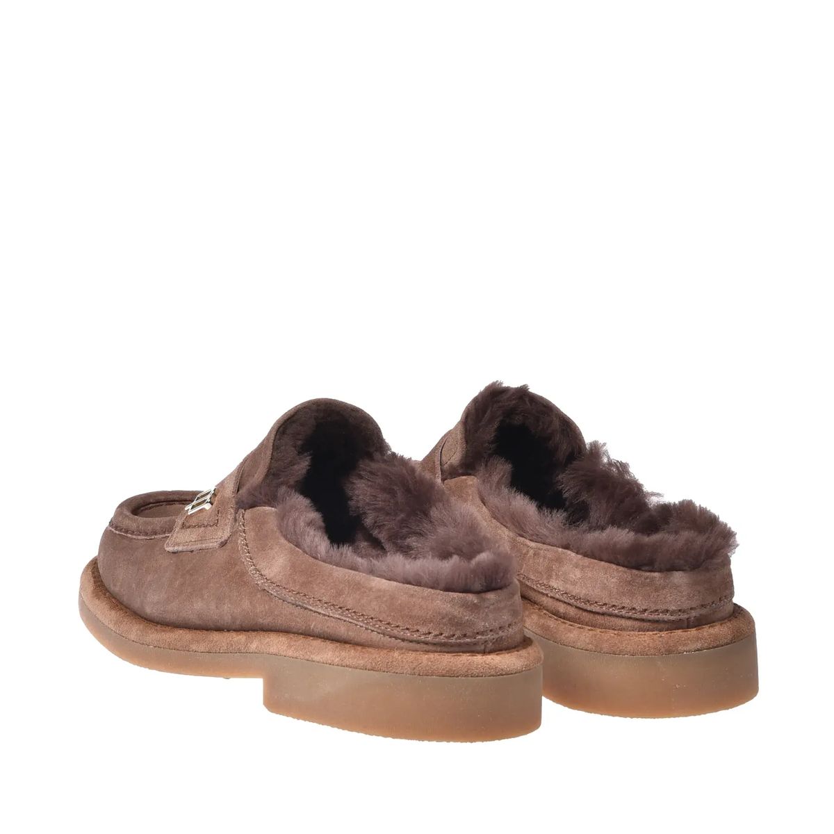 Slipper Loafer aus Wildleder mit Shearling-Futter