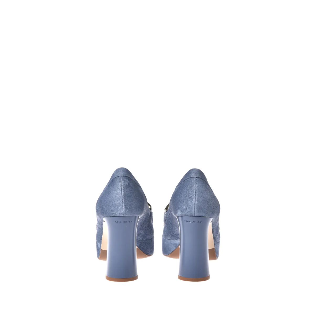 Blaue Wildleder-Plateau-Loafer-Pumps
