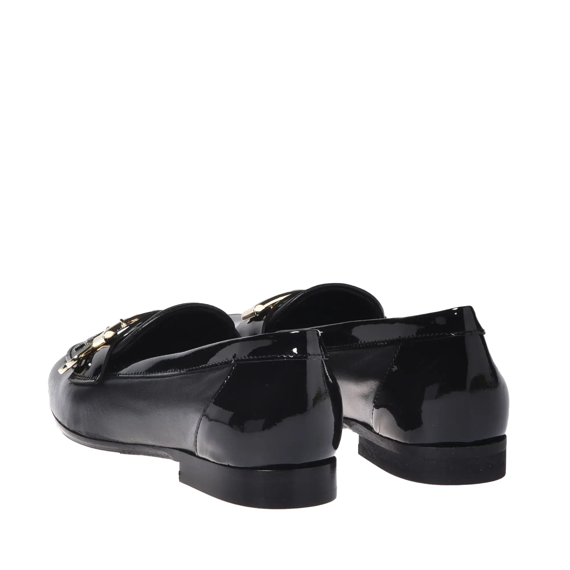 Schwarzer Lederloafer mit Charm-Detail