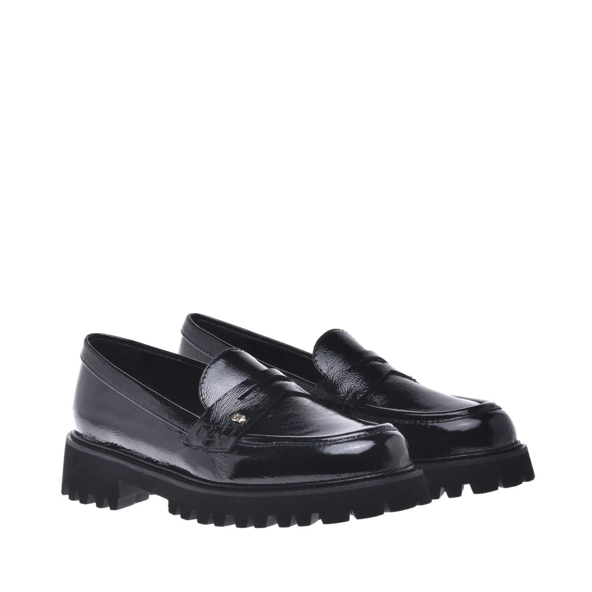 Lackleder Loafer mit Profilsohle
