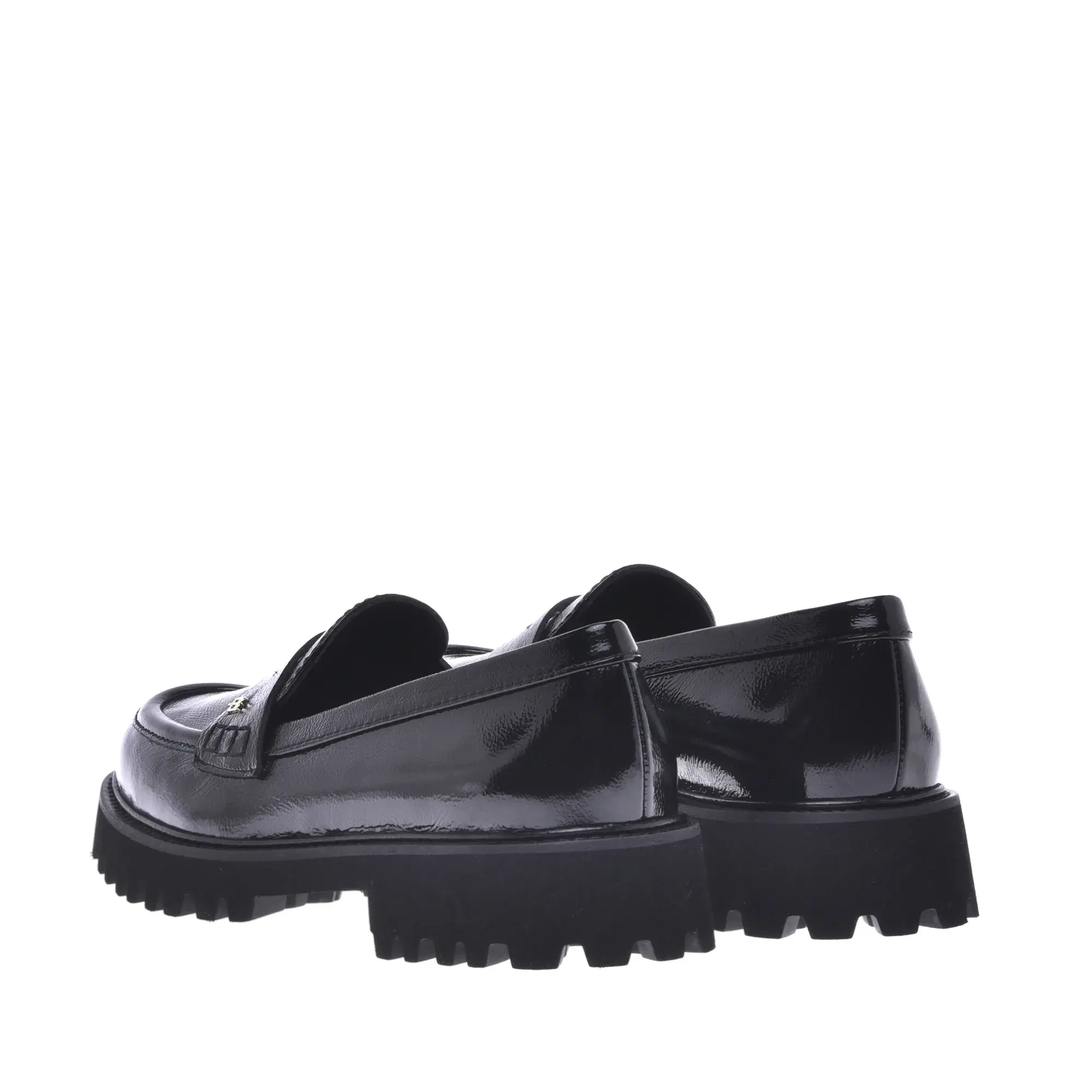 Lackleder Loafer mit Profilsohle