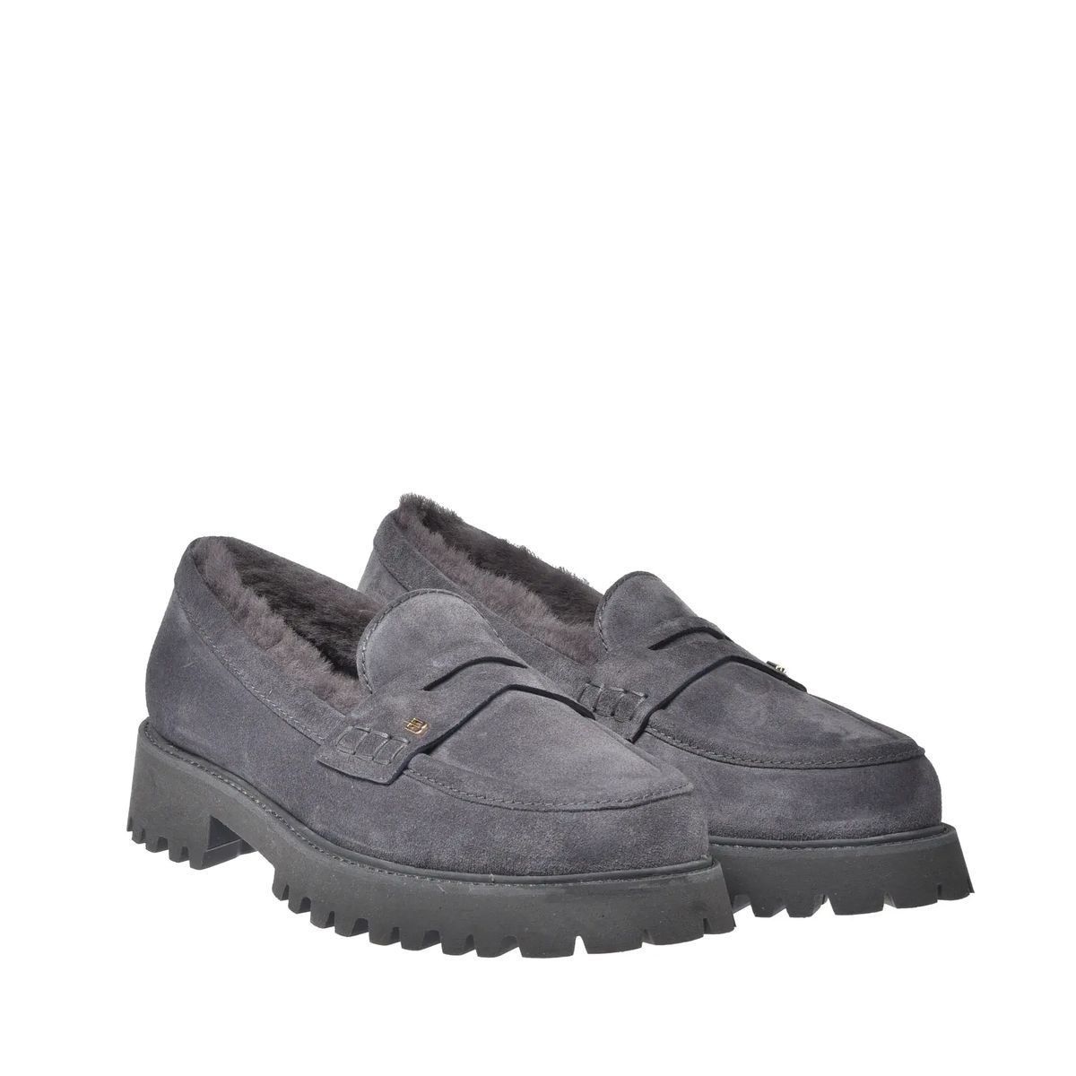 Wildleder Loafer mit Shearling-Futter