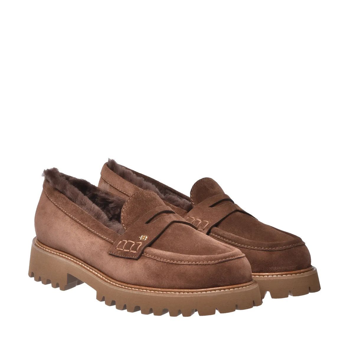 Suede Loafer mit Profilsohle