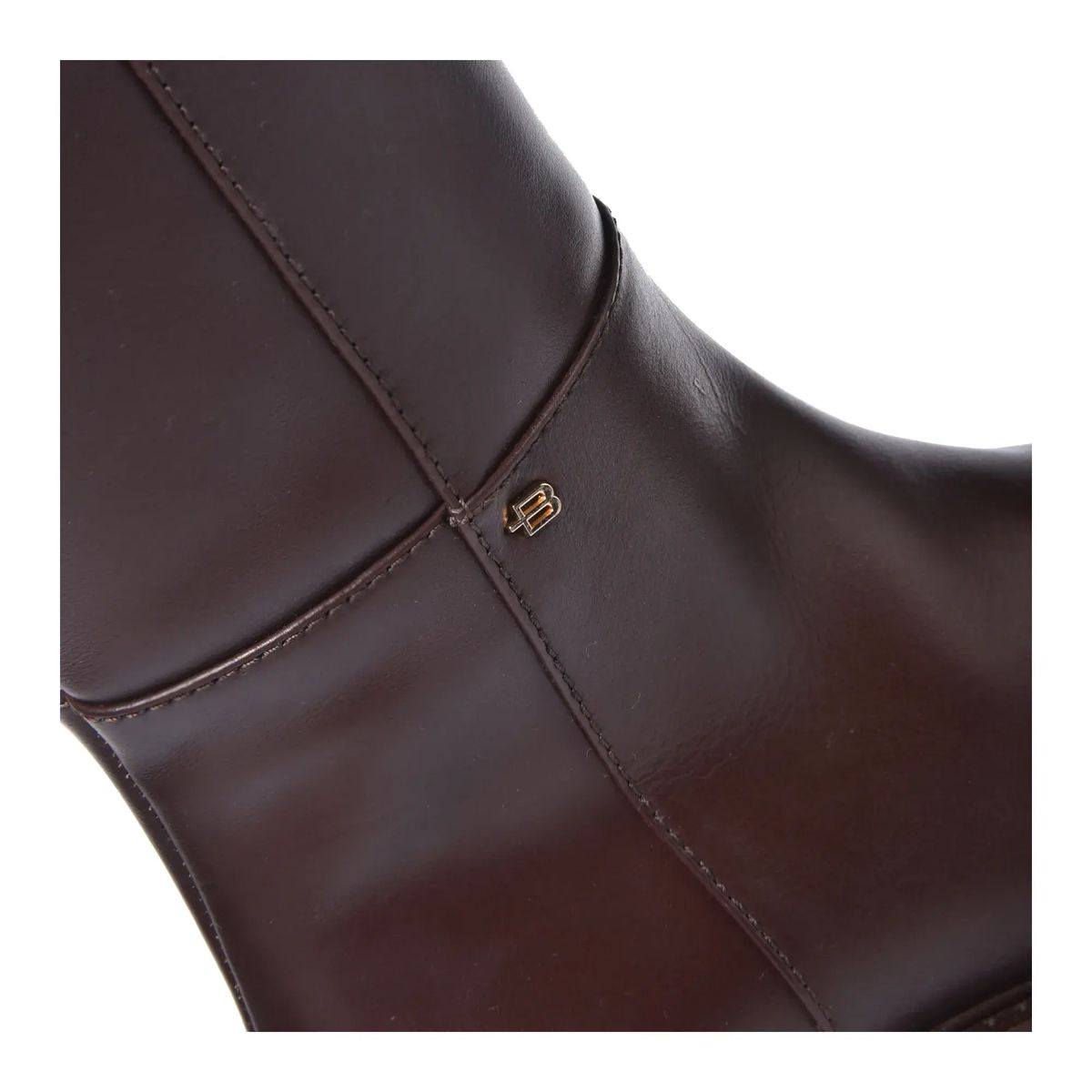 Braune Leder Kniehohe Stiefel