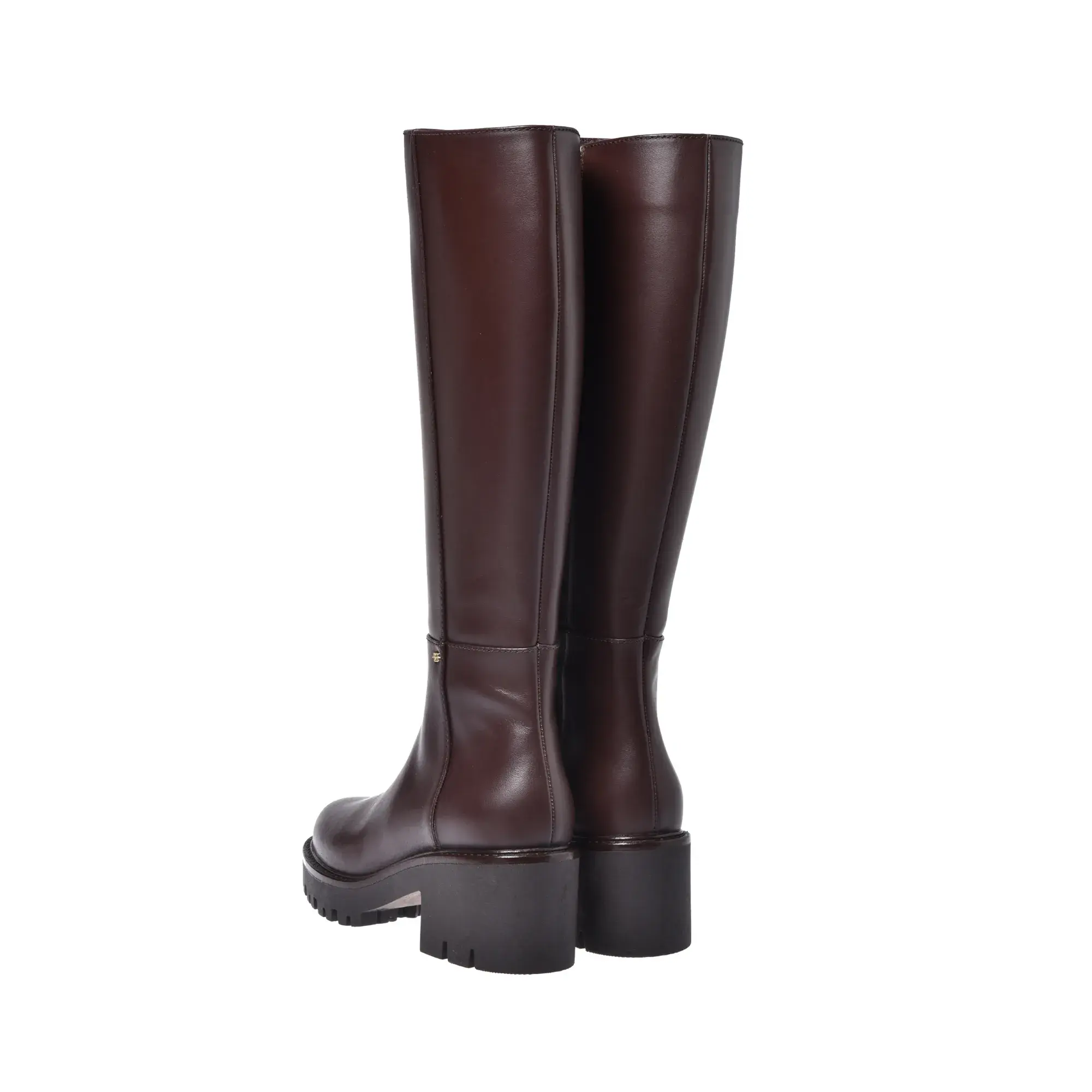 Braune Leder Kniehohe Stiefel