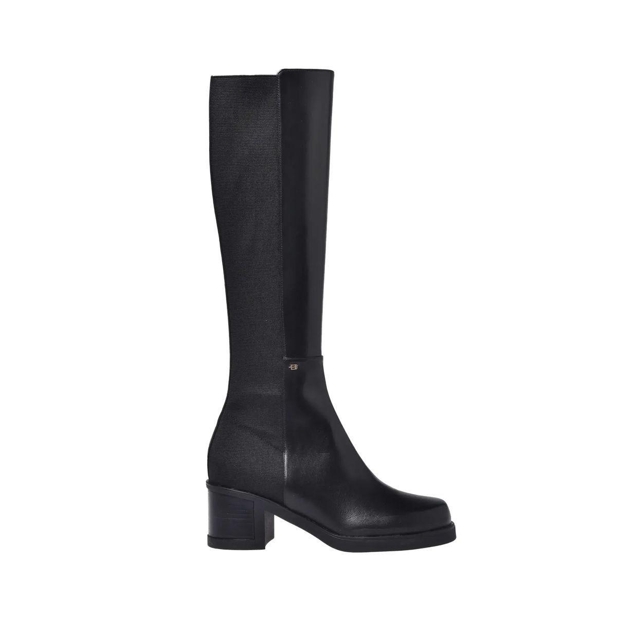 Schwarze Kniehohe Stiefel aus Leder