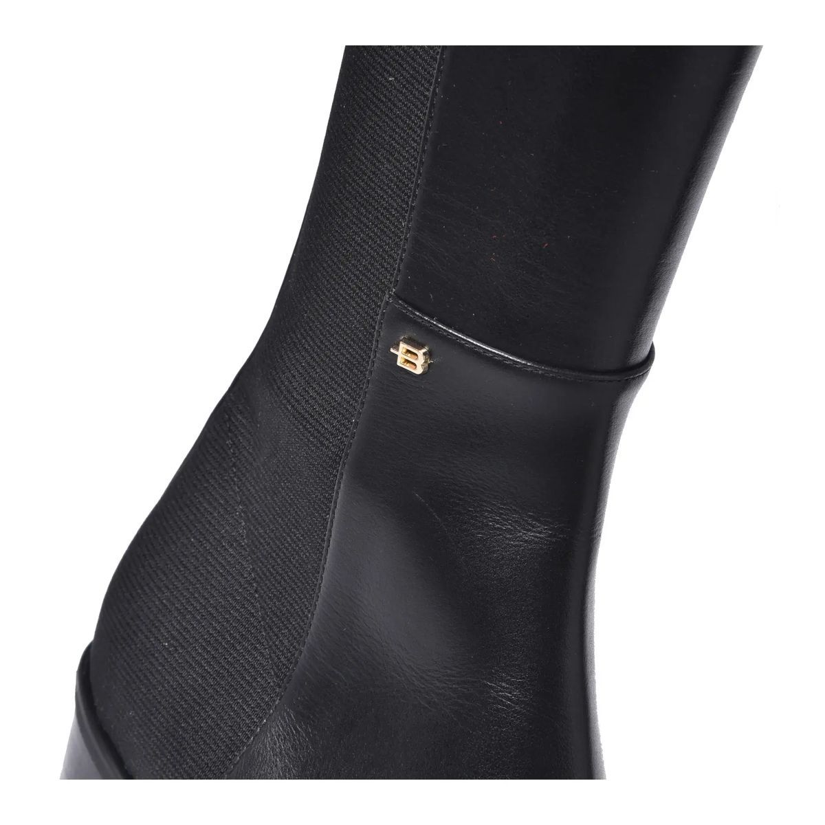 Schwarze Kniehohe Stiefel aus Leder