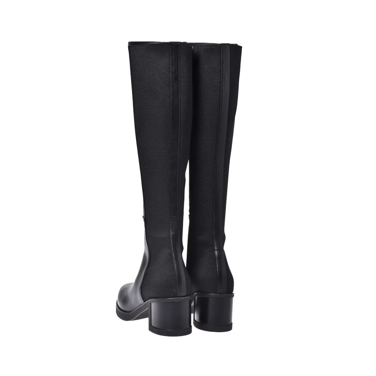 Schwarze Kniehohe Stiefel aus Leder