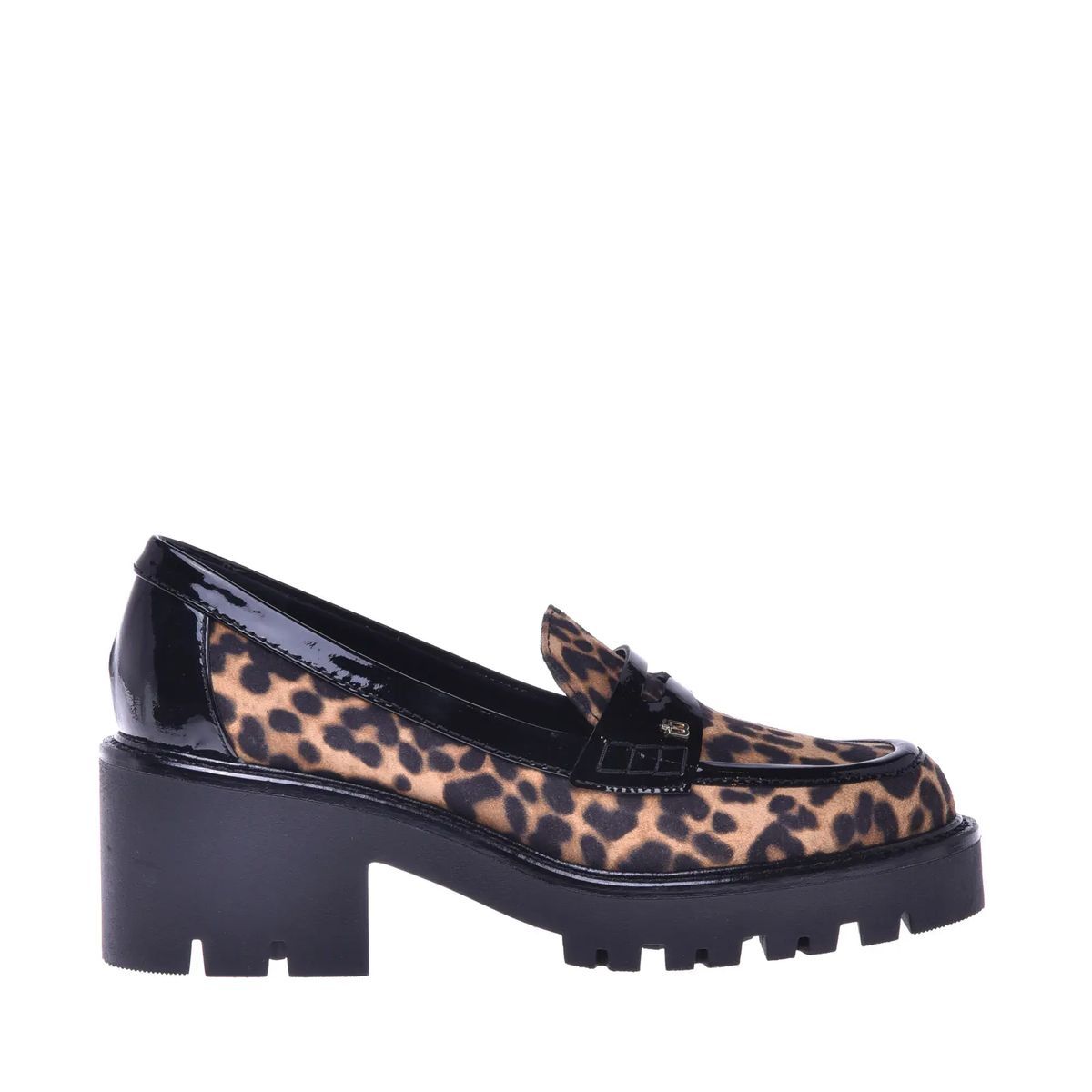 Loafer mit Leopardenmuster und Plateausohle