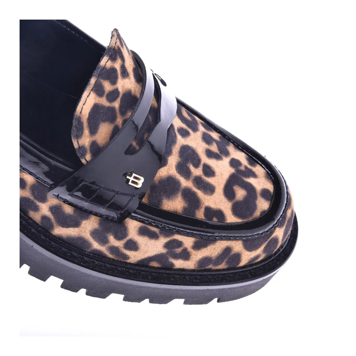 Loafer mit Leopardenmuster und Plateausohle