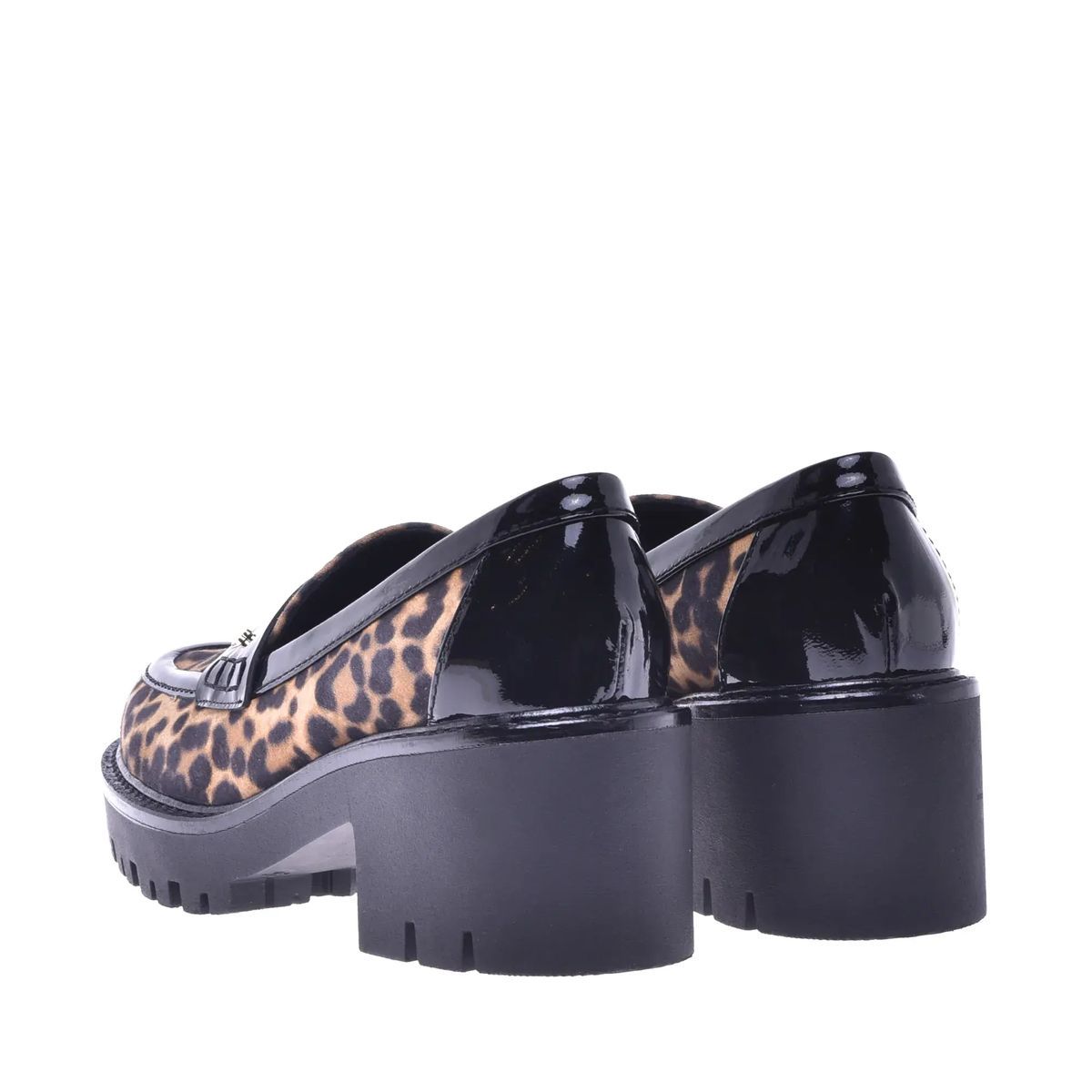 Loafer mit Leopardenmuster und Plateausohle