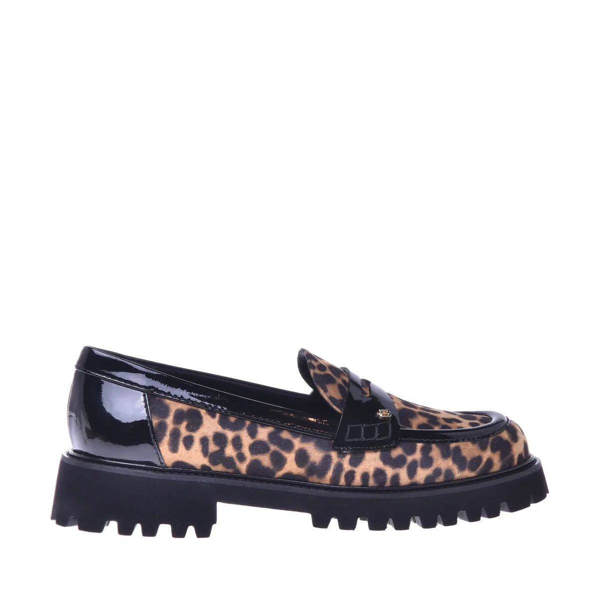 Loafer mit Leopardenmuster und Profilsohle