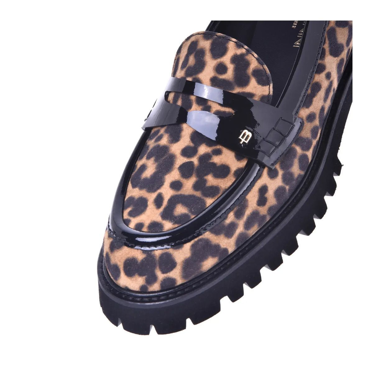 Loafer mit Leopardenmuster und Profilsohle