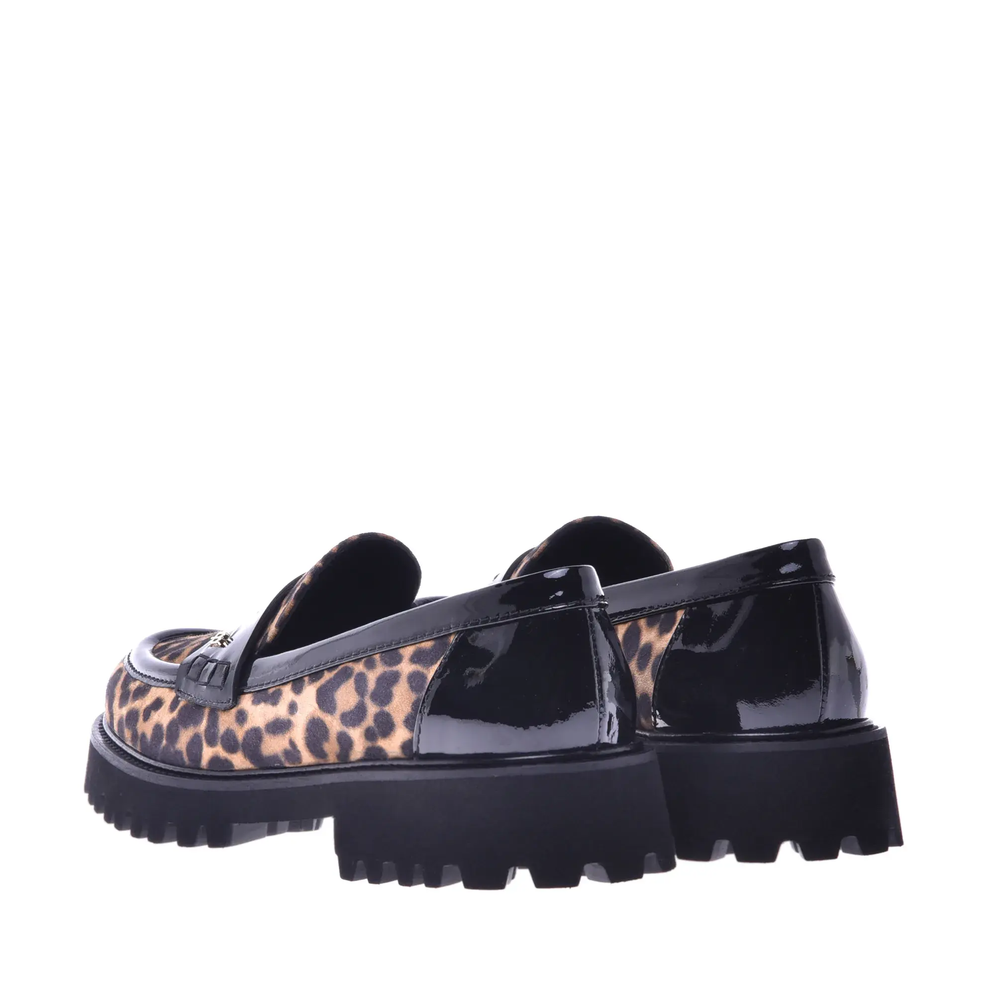 Loafer mit Leopardenmuster und Profilsohle