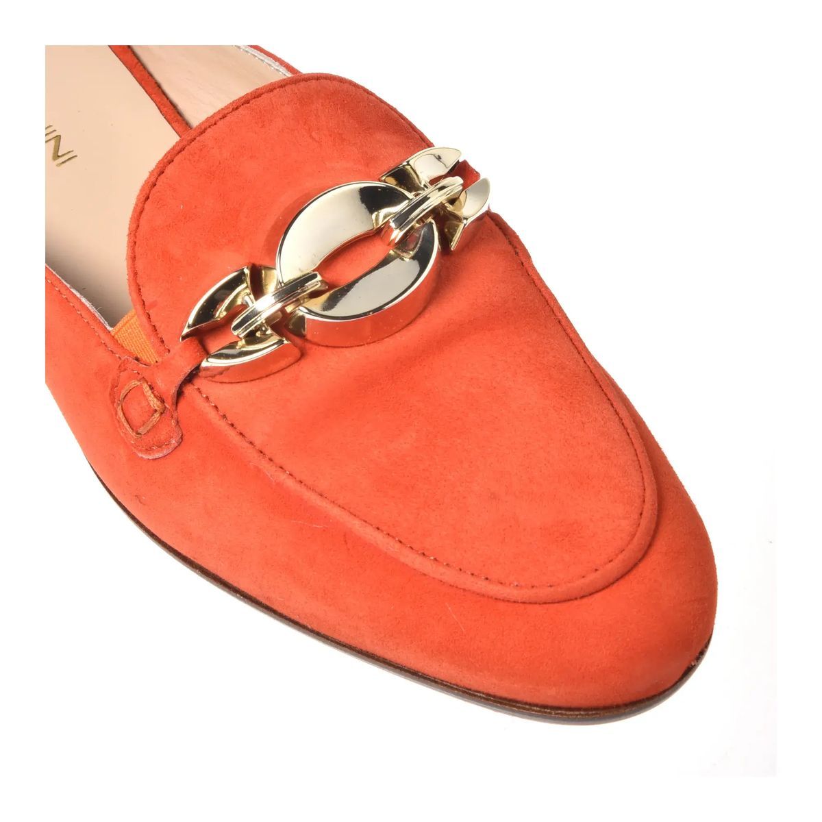 Suede Slipper Loafer mit Kettendetail