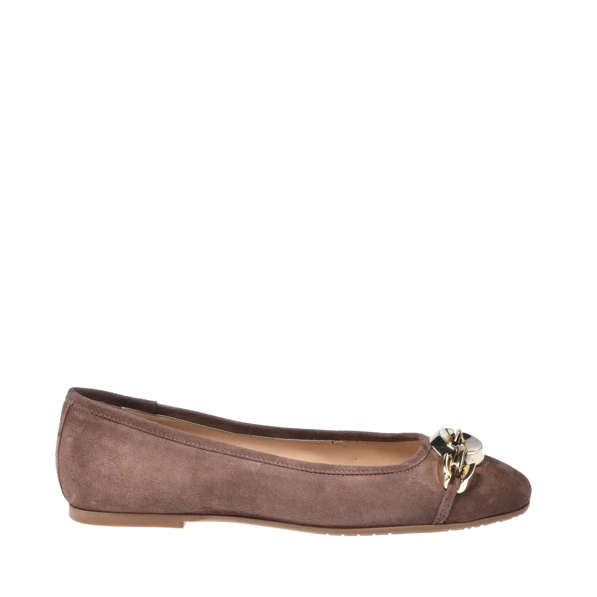 Wildleder Ballerinas mit Kettendetail