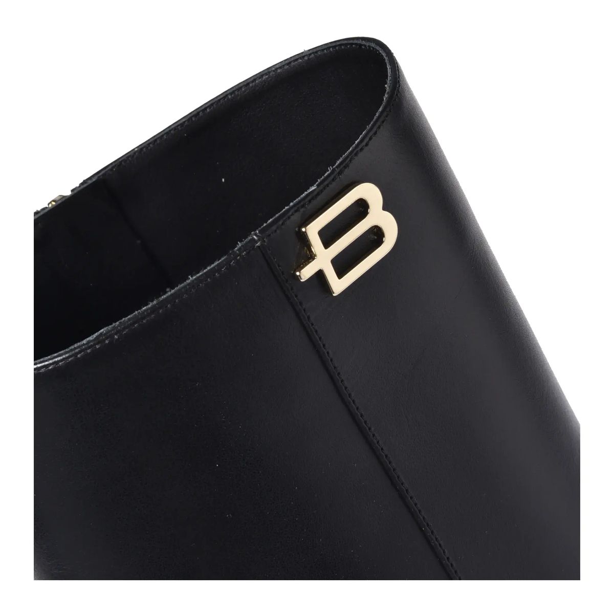 Schwarze Leder Kniehohe Stiefel
