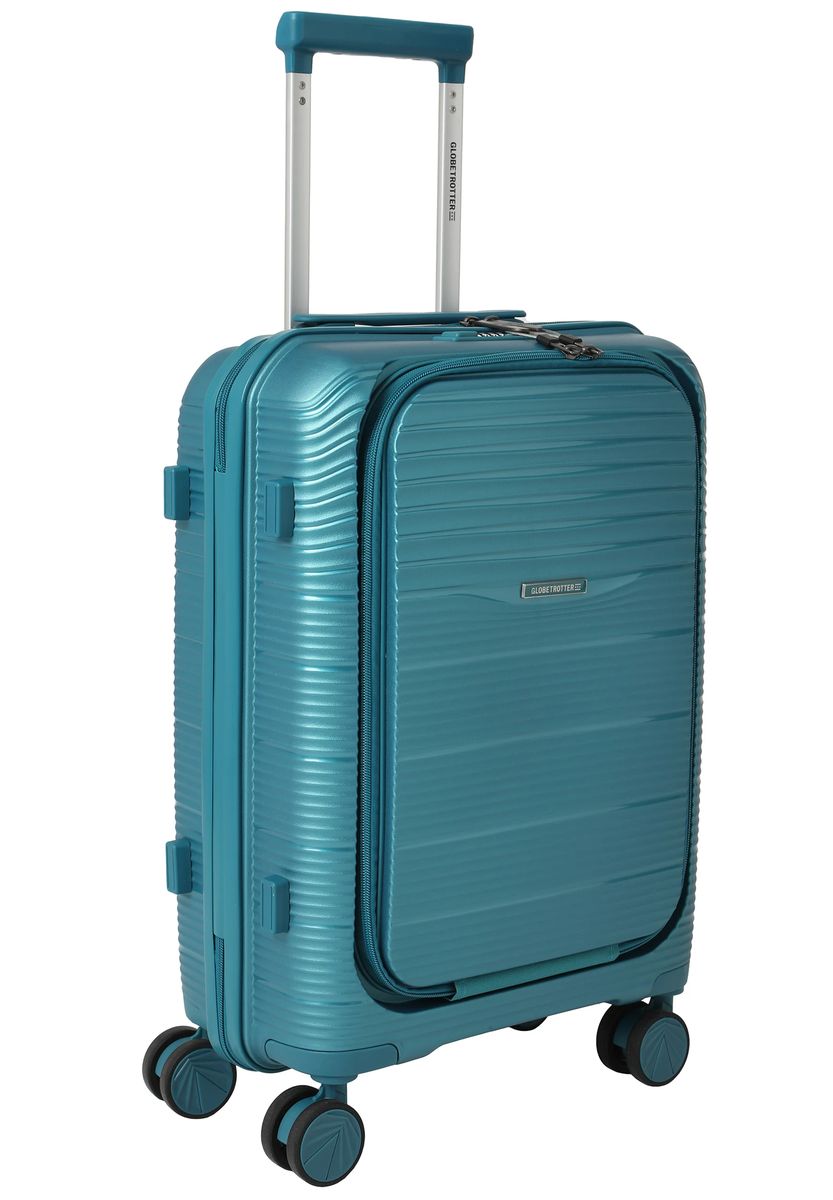 GLOBETROTTER 4-Doppelrollen-Trolley, Hartschale, TSA Kombinationsschloss, blau, 55