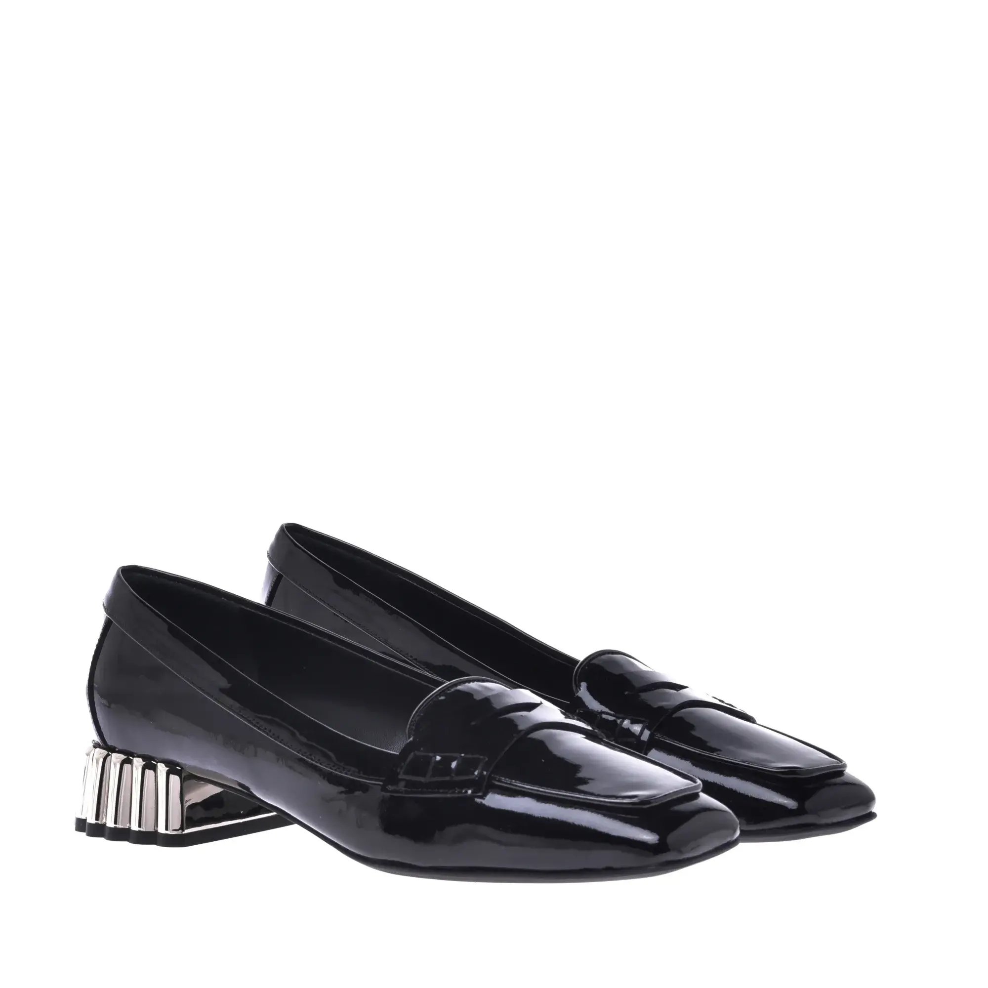 Schwarze Penny Loafer aus Lackleder
