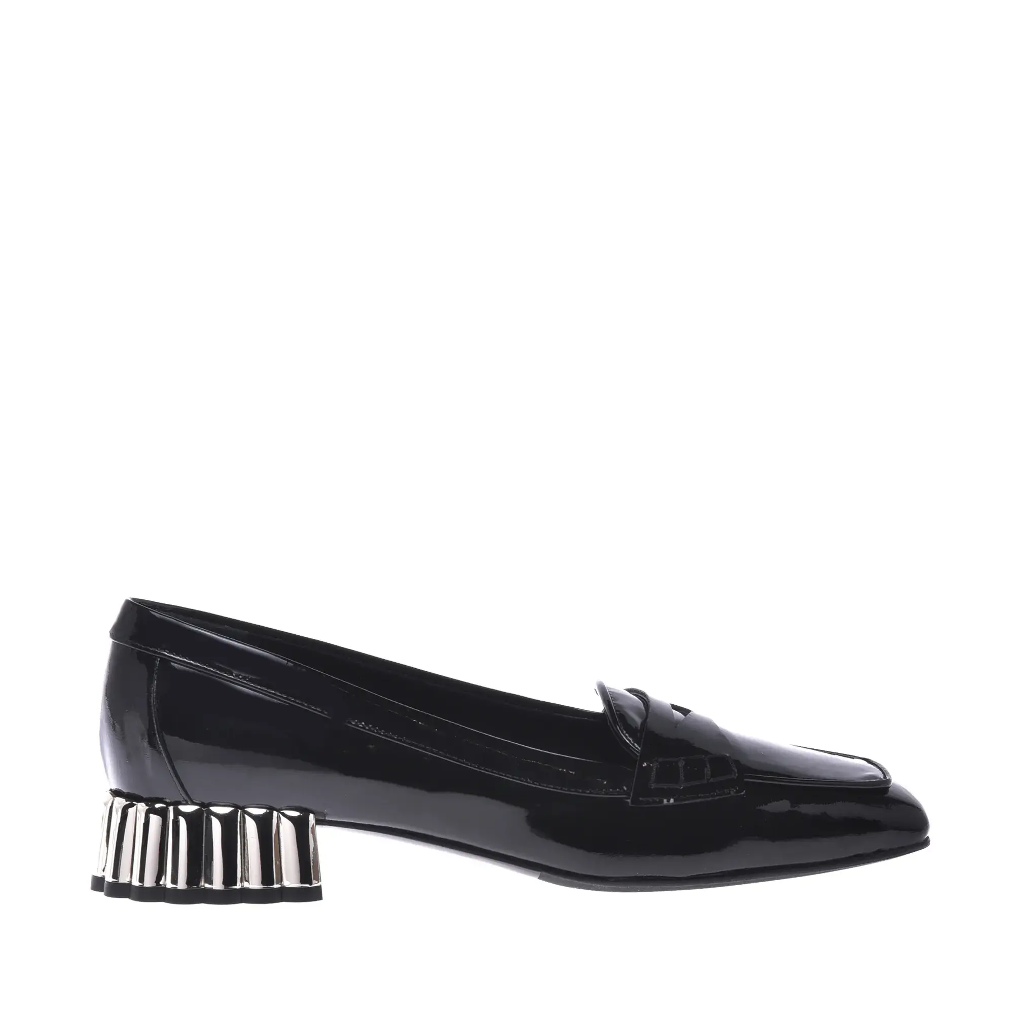 Schwarze Penny Loafer aus Lackleder