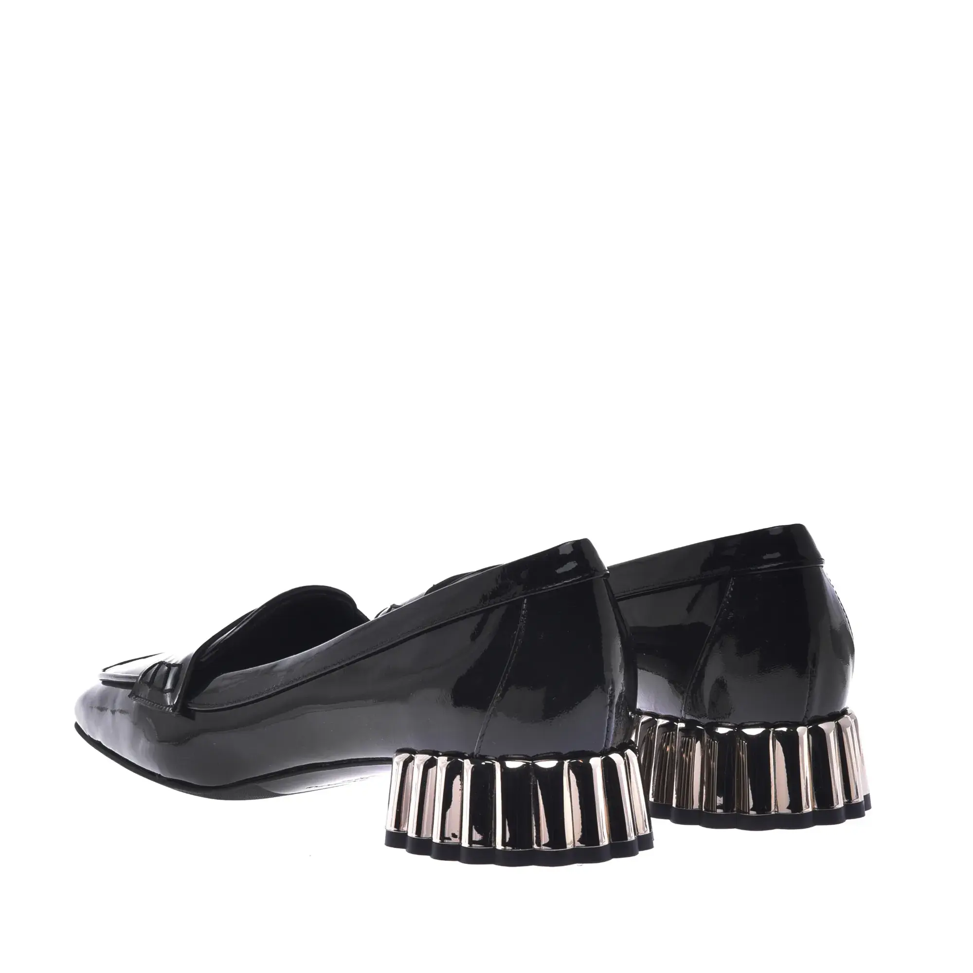 Schwarze Penny Loafer aus Lackleder