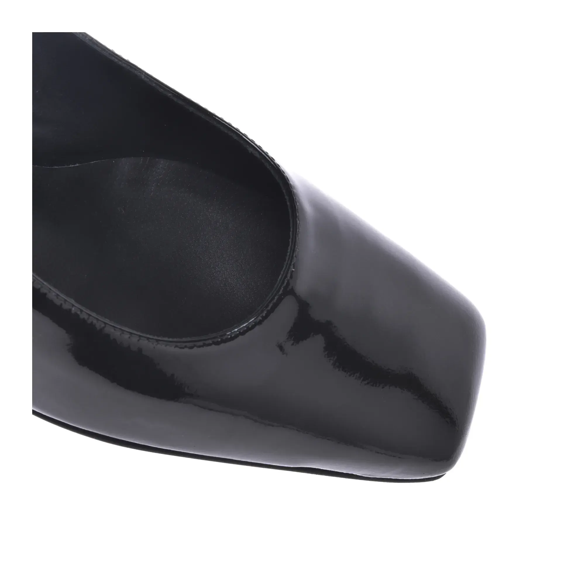 Schwarze Lackleder Pumps mit Blockabsatz