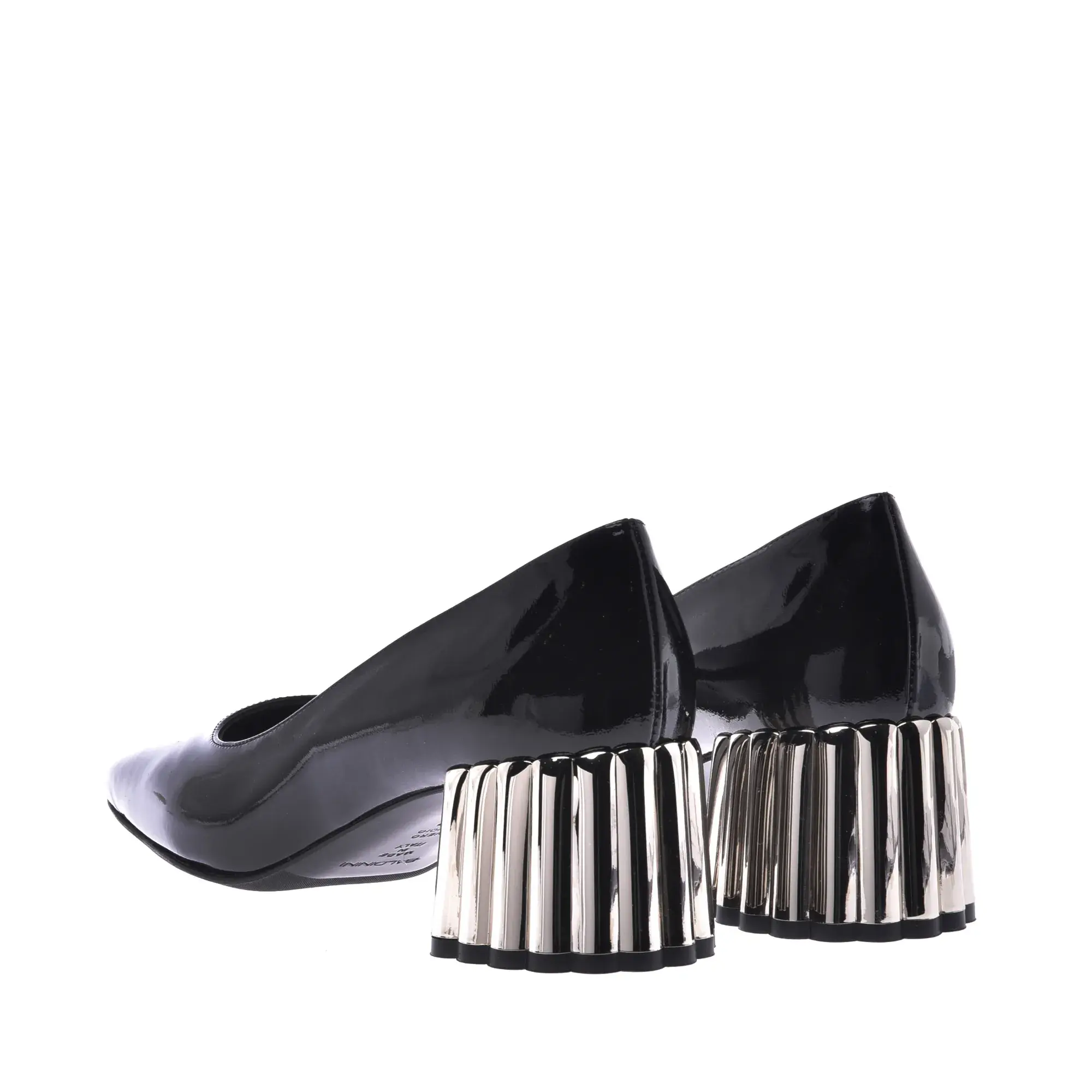 Schwarze Lackleder Pumps mit Blockabsatz
