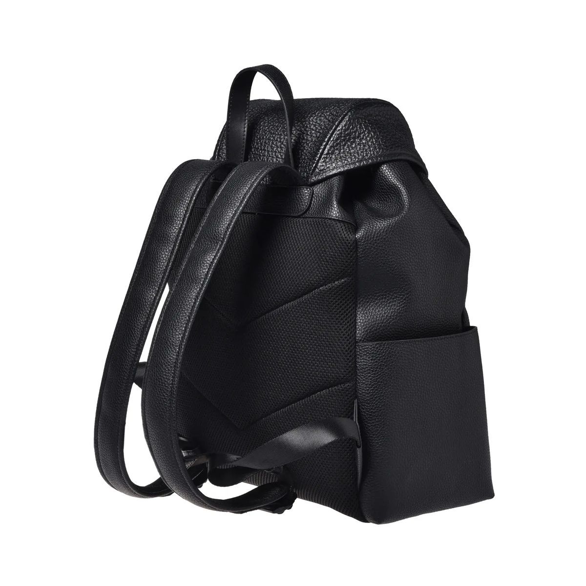 Minimalistischer schwarzer Lederrucksack