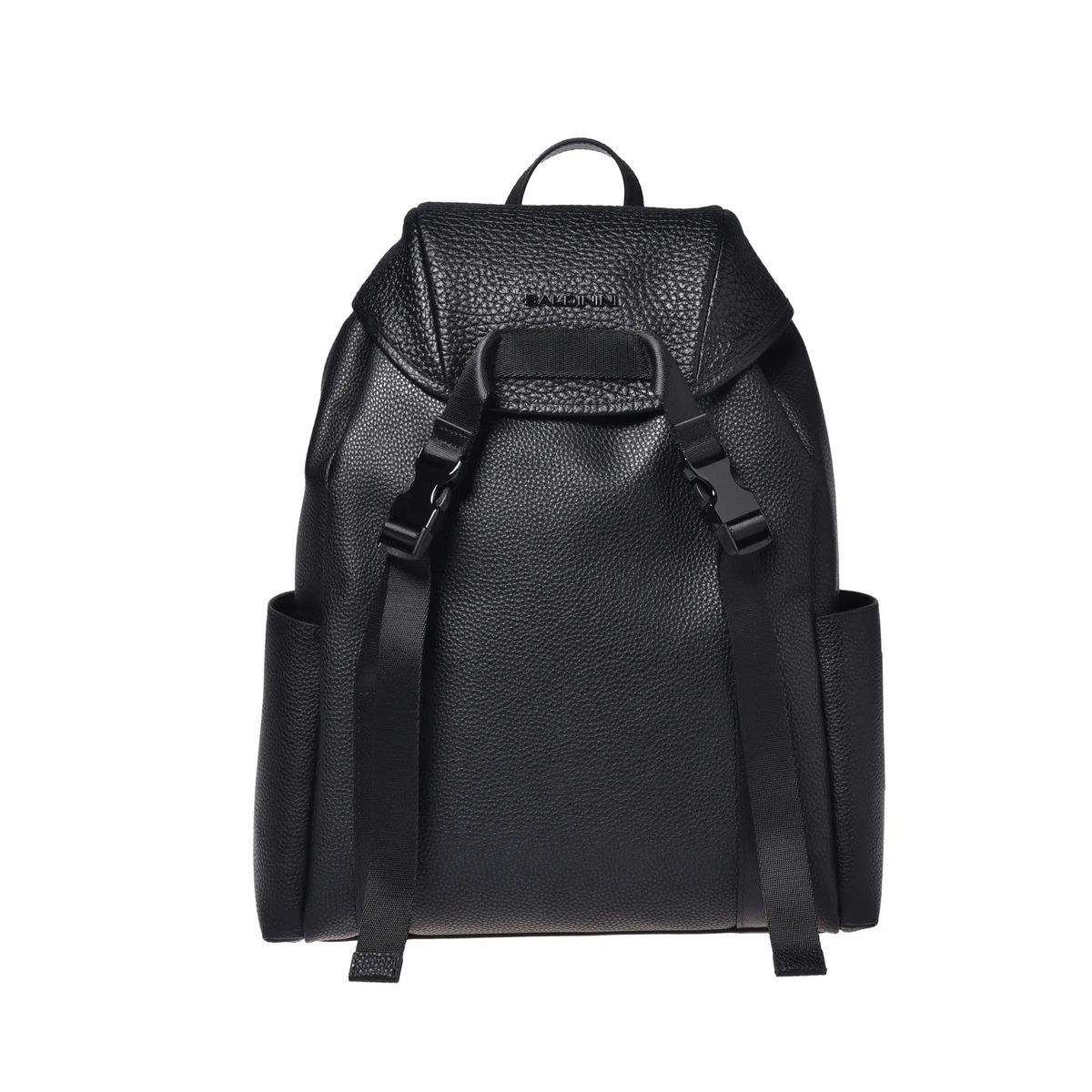Minimalistischer schwarzer Lederrucksack