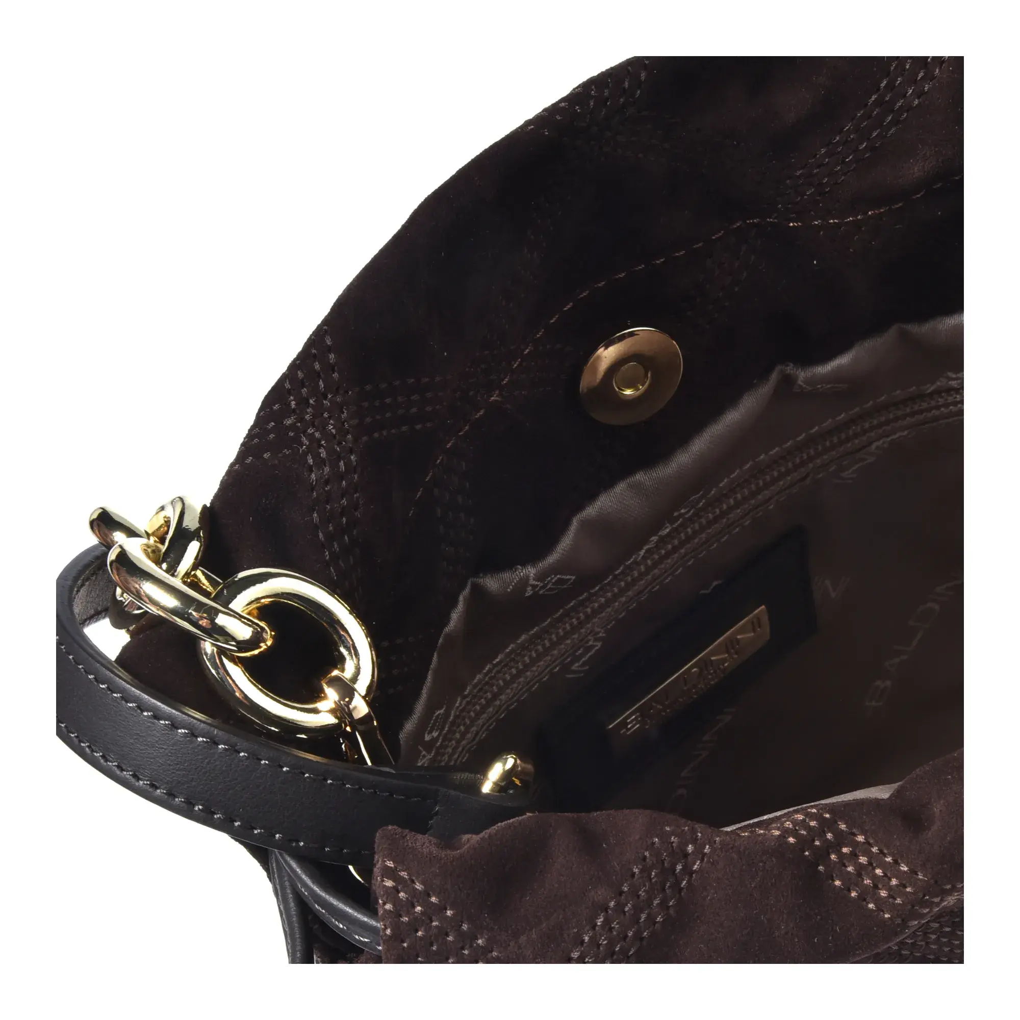 Bucket Bag aus gestepptem Wildleder