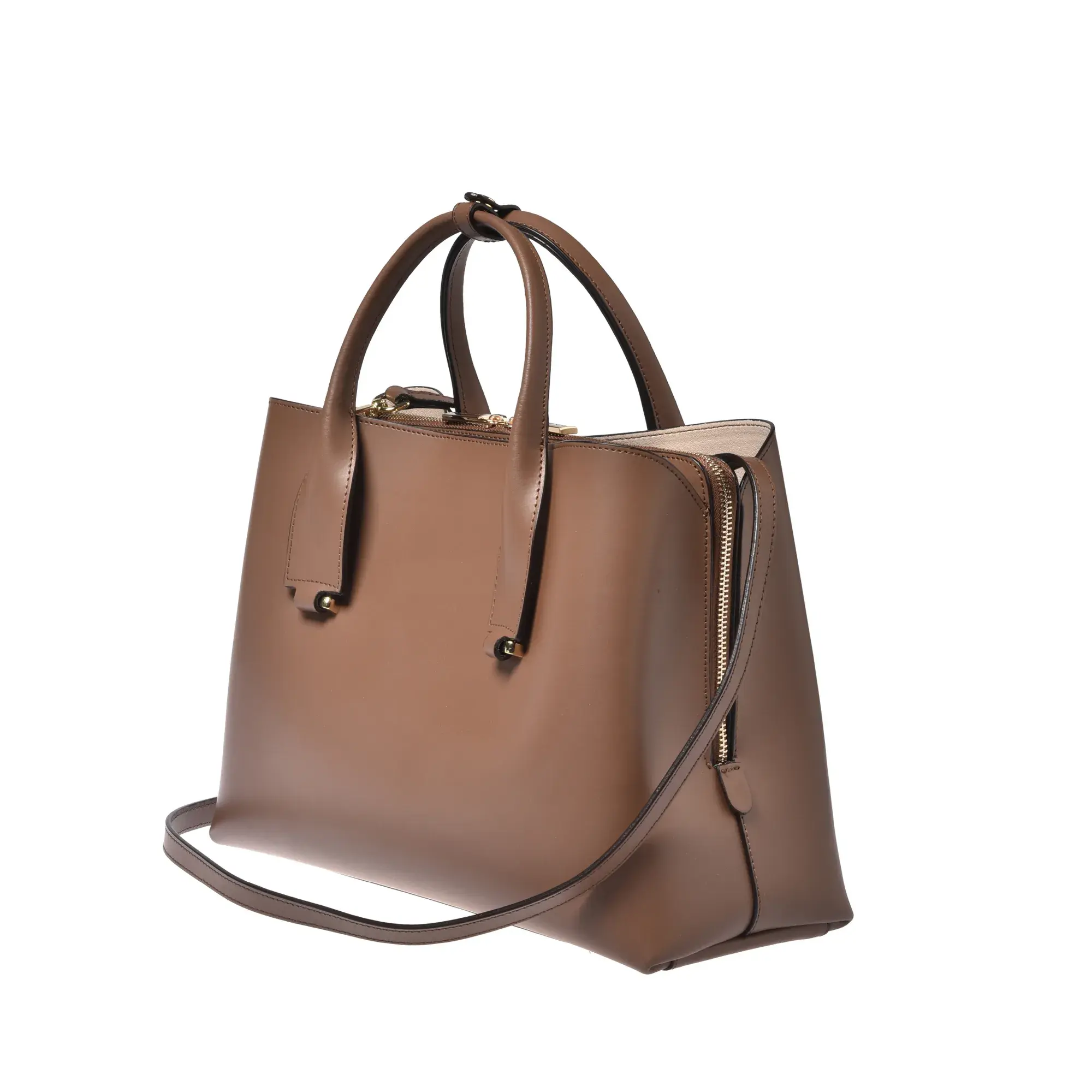 Strukturierte Ledertasche mit Tragegriff