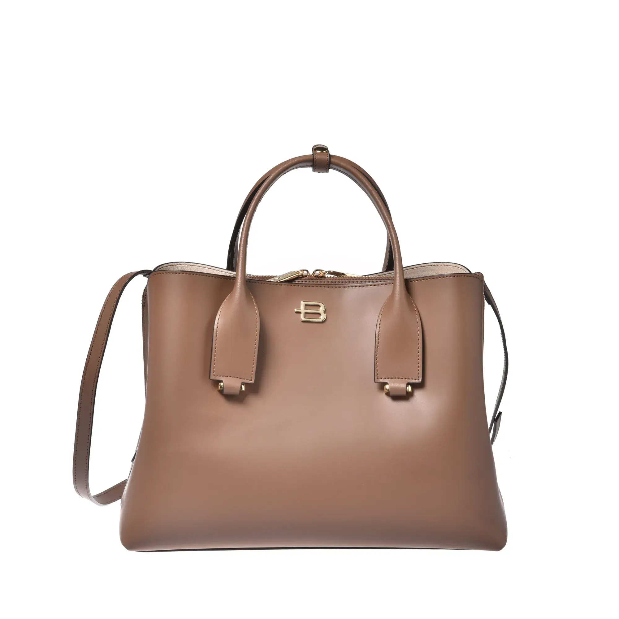 Strukturierte Ledertasche mit Tragegriff