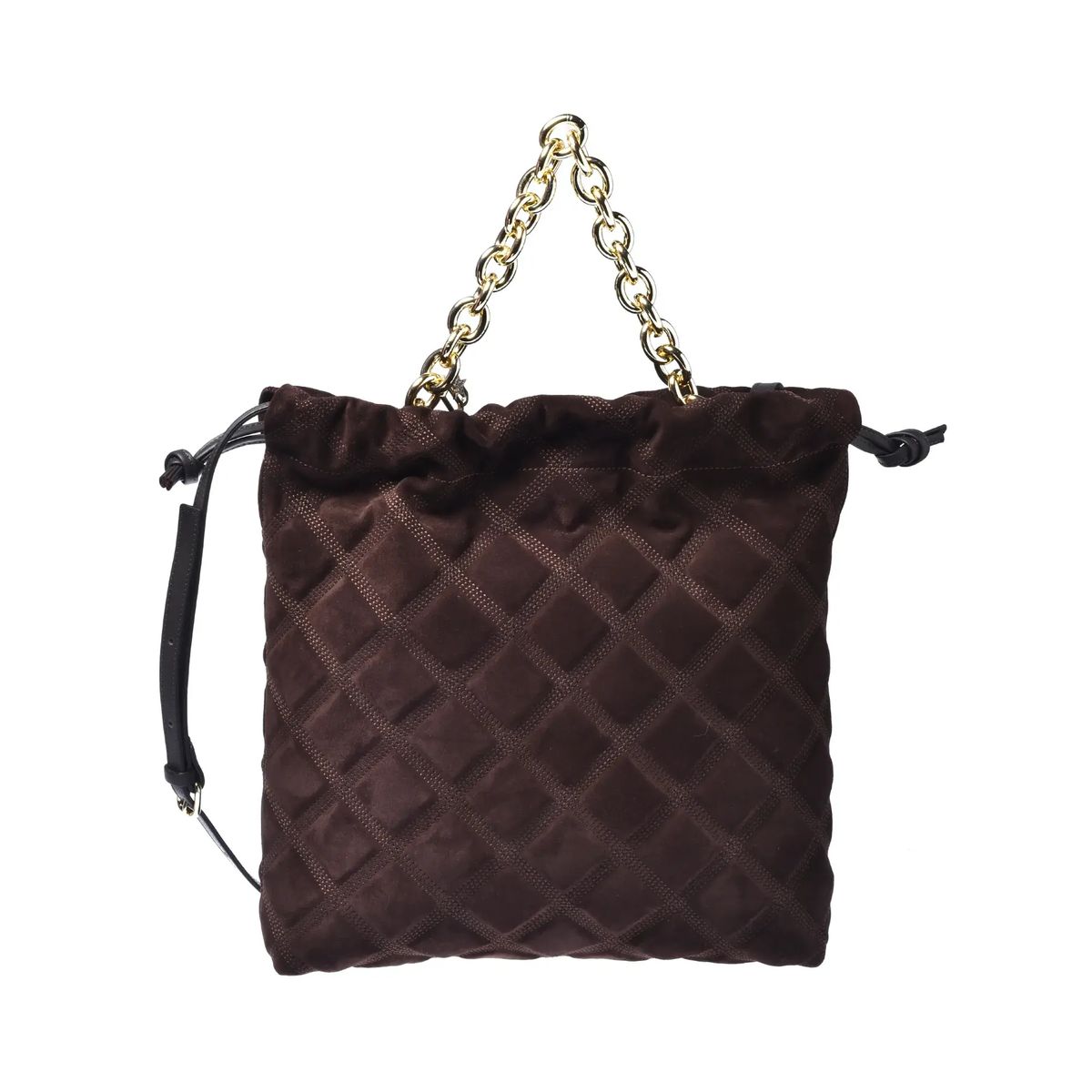Gesteppter Wildleder-Beutel mit Kette